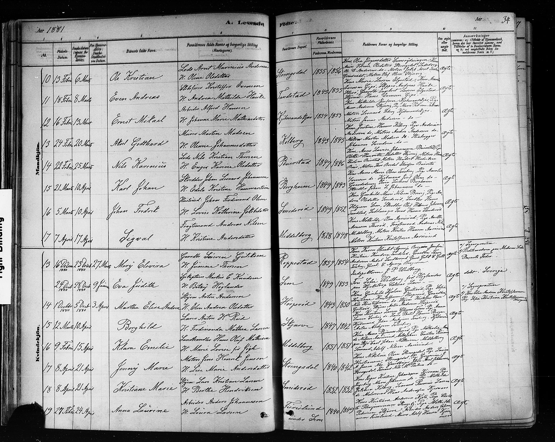 Nøtterøy kirkebøker, SAKO/A-354/F/Fa/L0008: Parish register (official) no. I 8, 1878-1893, p. 34
