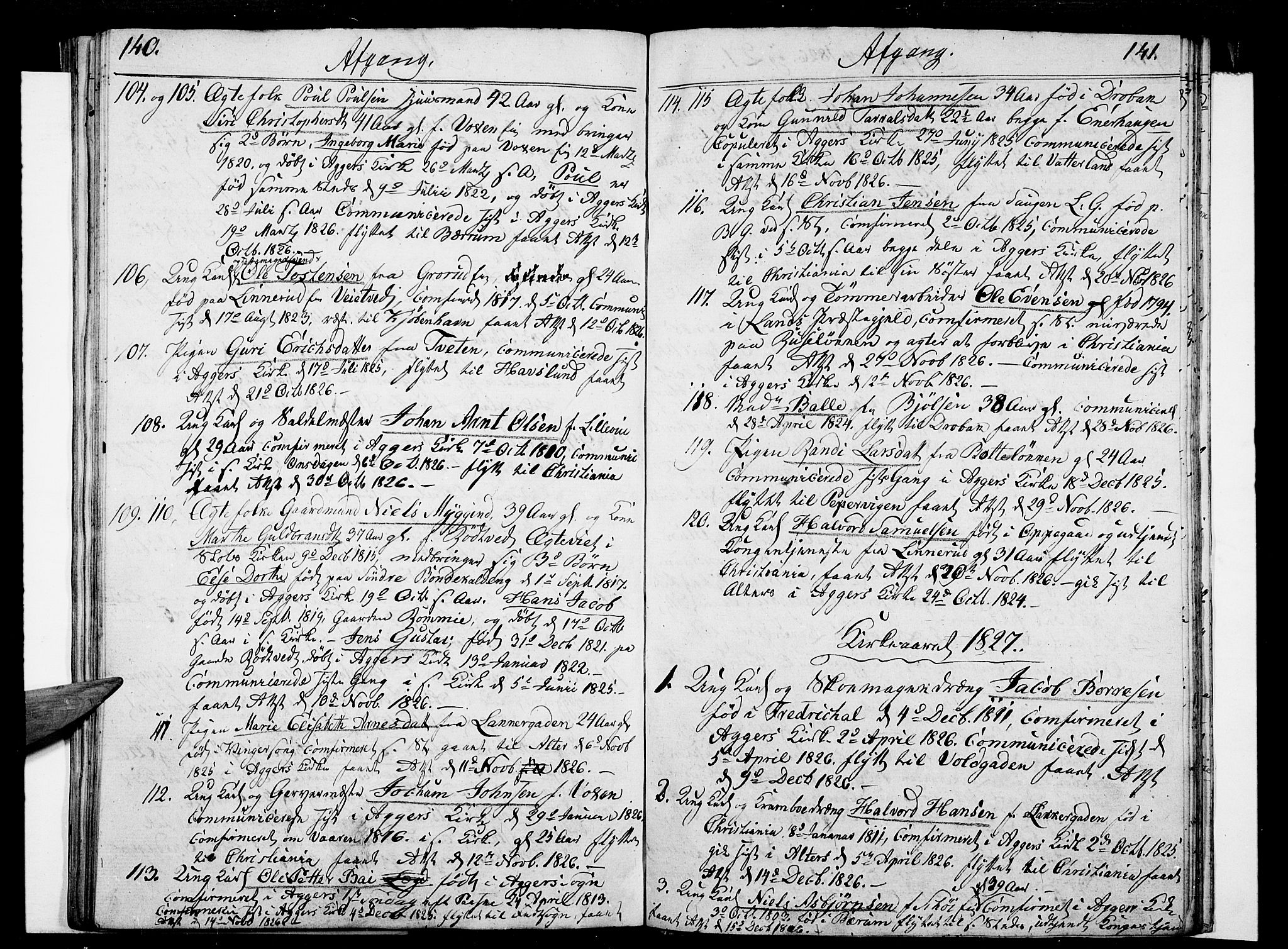 Aker prestekontor kirkebøker, AV/SAO-A-10861/F/L0014a: Parish register (official) no. 14A, 1820-1833, p. 140-141