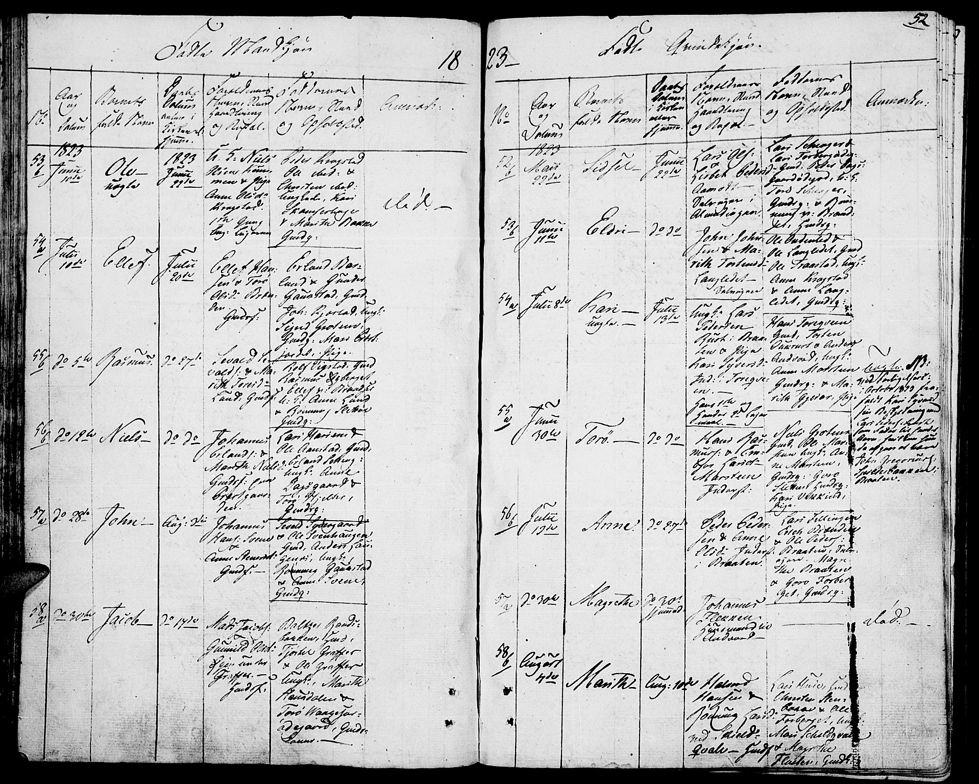 Lom prestekontor, SAH/PREST-070/K/L0003: Parish register (official) no. 3, 1801-1825, p. 52
