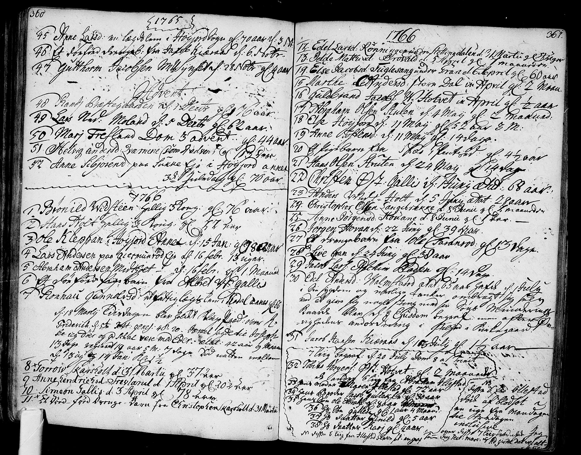 Andebu kirkebøker, AV/SAKO-A-336/F/Fa/L0002: Parish register (official) no. 2, 1733-1802, p. 360-361