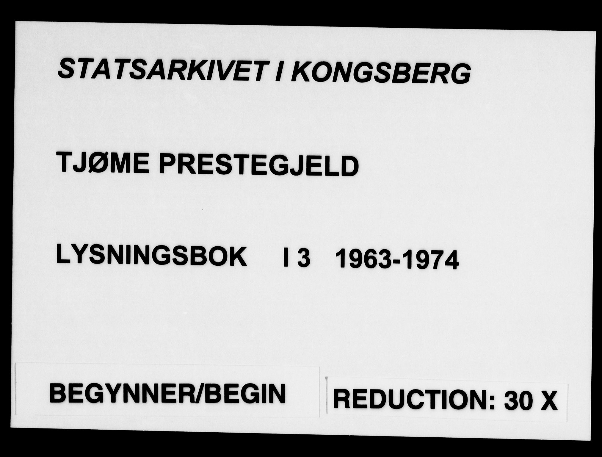 Tjøme kirkebøker, AV/SAKO-A-328/H/Ha/L0003: Banns register no. I 3, 1963-1974