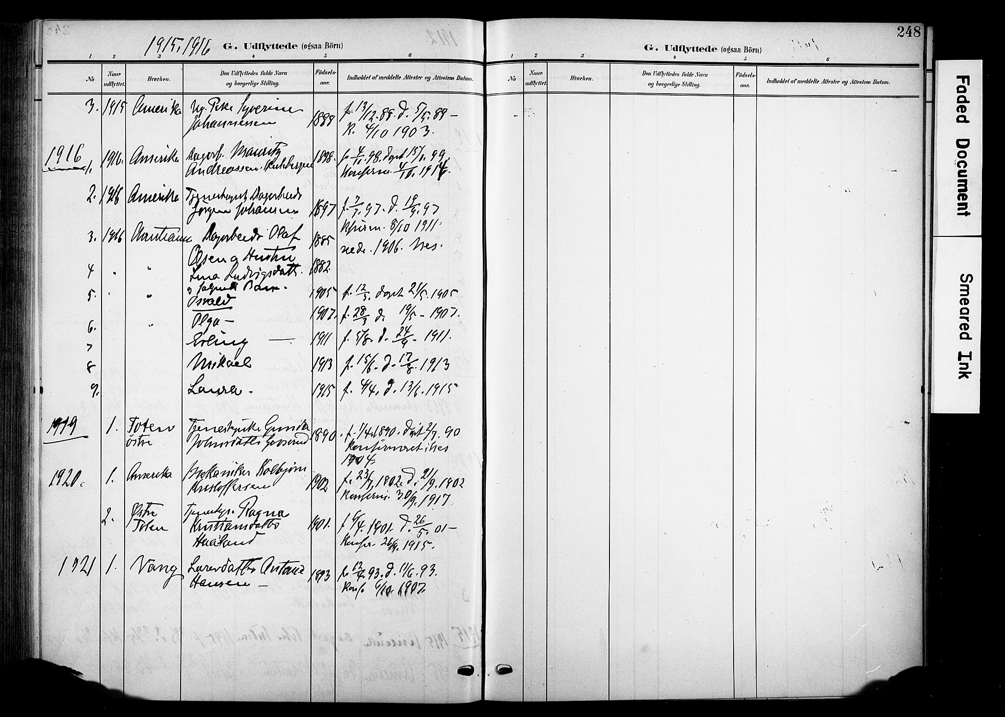 Nes prestekontor, Hedmark, SAH/PREST-020/K/Ka/L0013: Parish register (official) no. 13, 1906-1924, p. 248