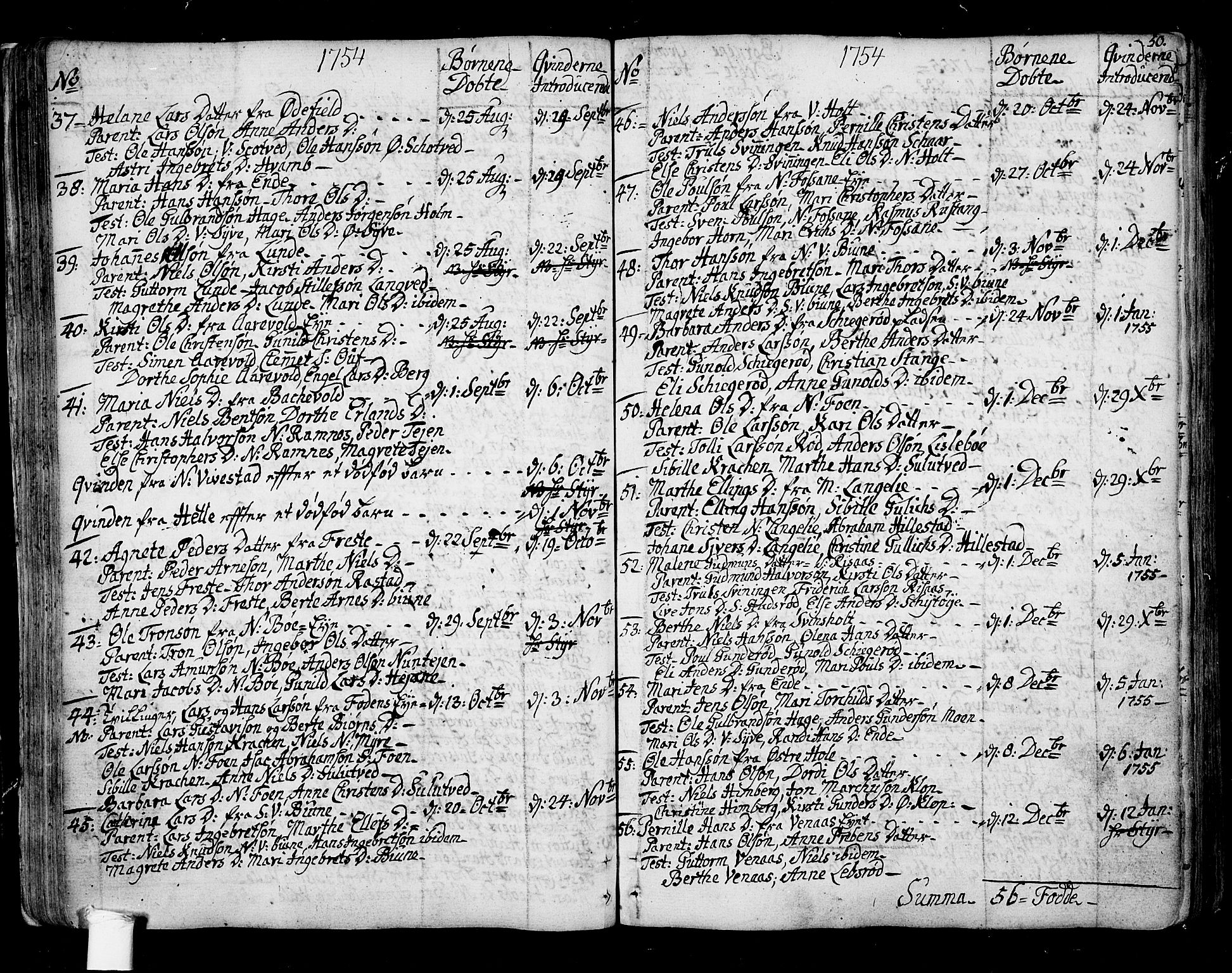 Ramnes kirkebøker, AV/SAKO-A-314/F/Fa/L0001: Parish register (official) no. I 1, 1732-1774, p. 50