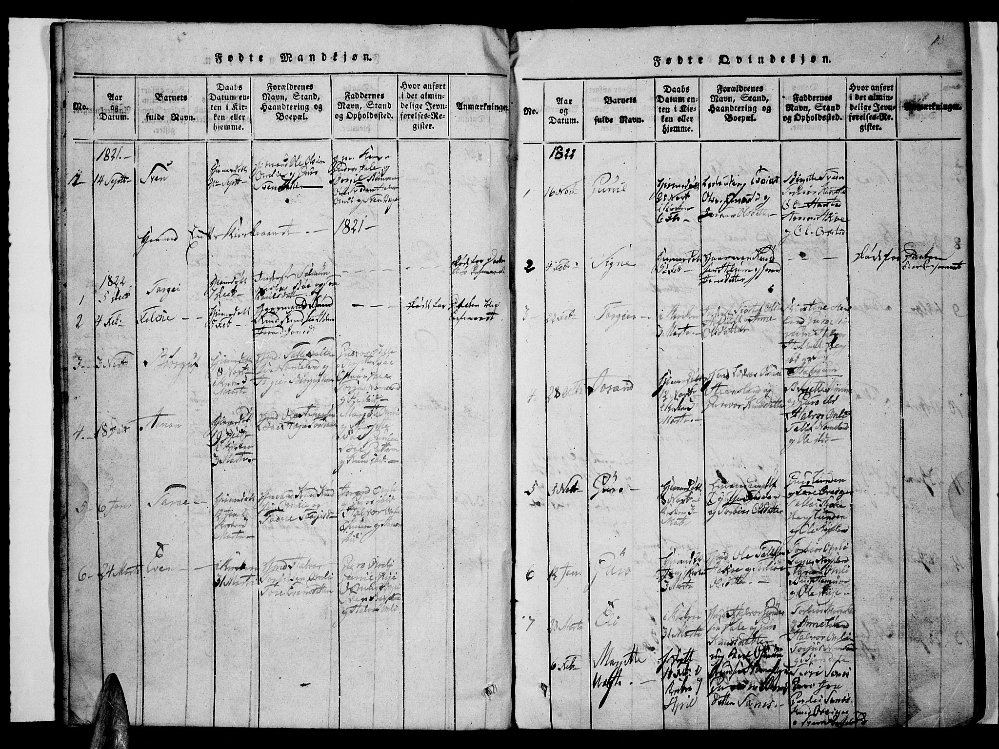 Valle sokneprestkontor, AV/SAK-1111-0044/F/Fb/Fbc/L0001: Parish register (copy) no. B 1 /1, 1816-1829, p. 13