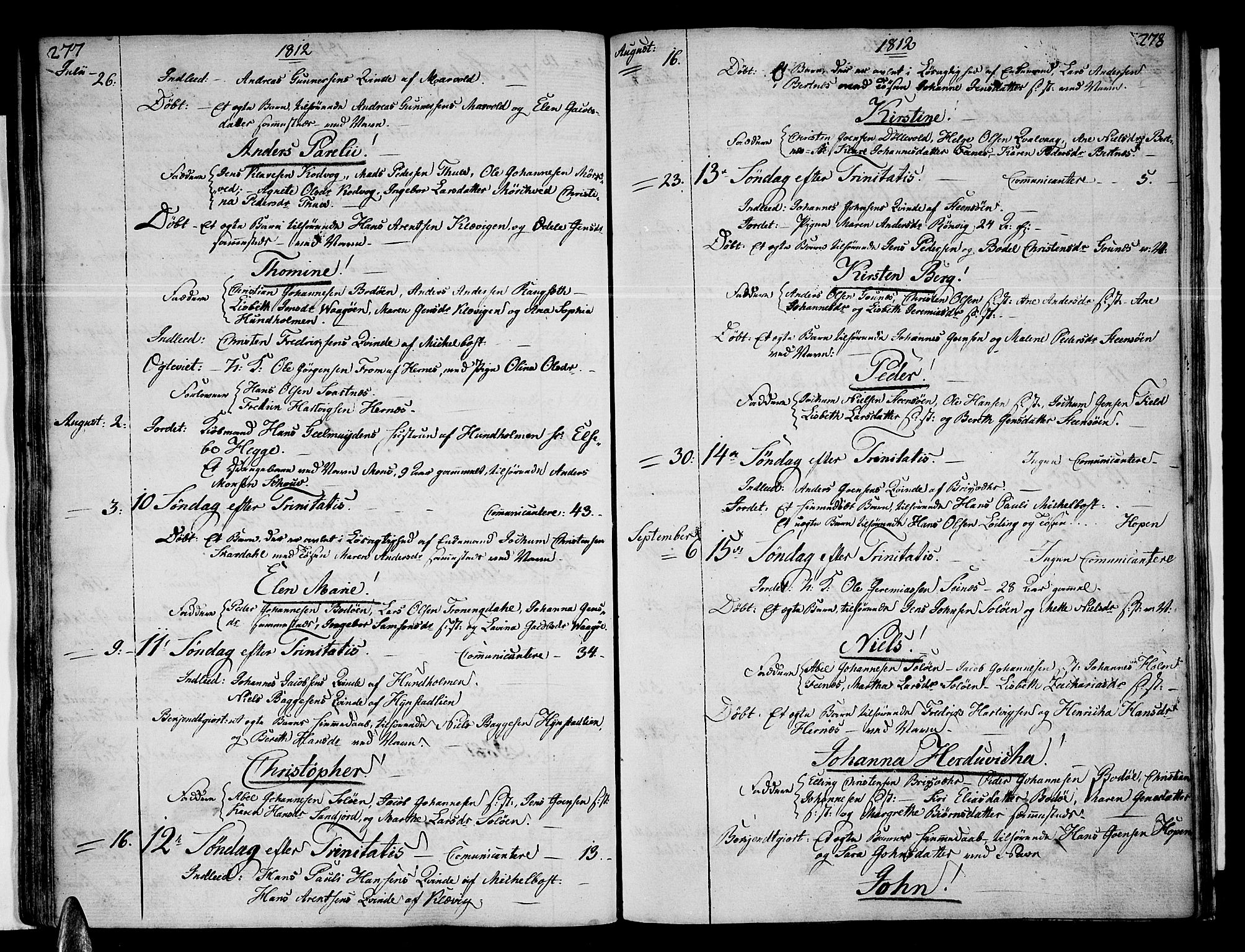 Ministerialprotokoller, klokkerbøker og fødselsregistre - Nordland, SAT/A-1459/801/L0004: Parish register (official) no. 801A04, 1796-1817, p. 277-278