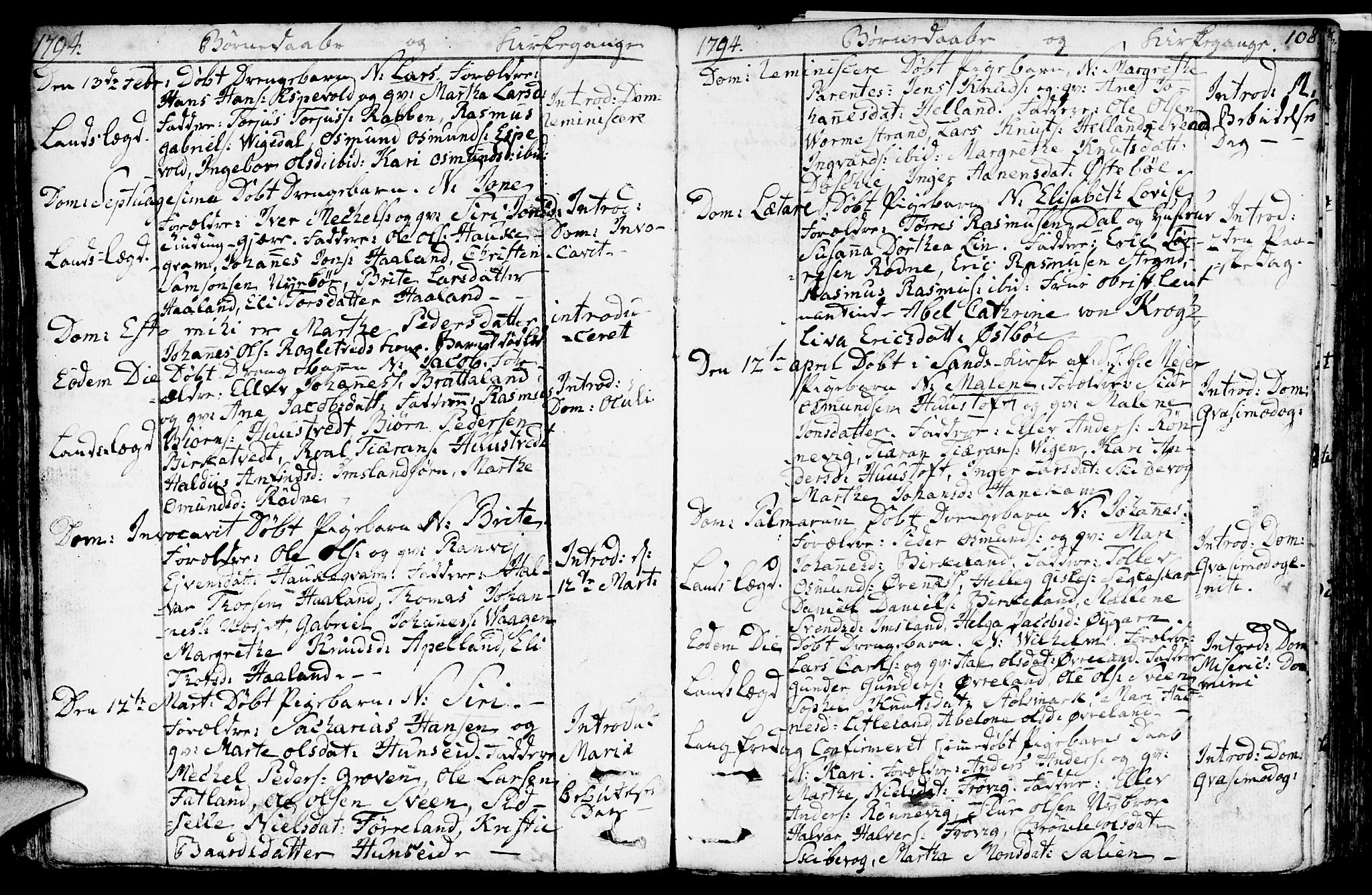Vikedal sokneprestkontor, SAST/A-101840/01/IV: Parish register (official) no. A 2, 1779-1817, p. 108