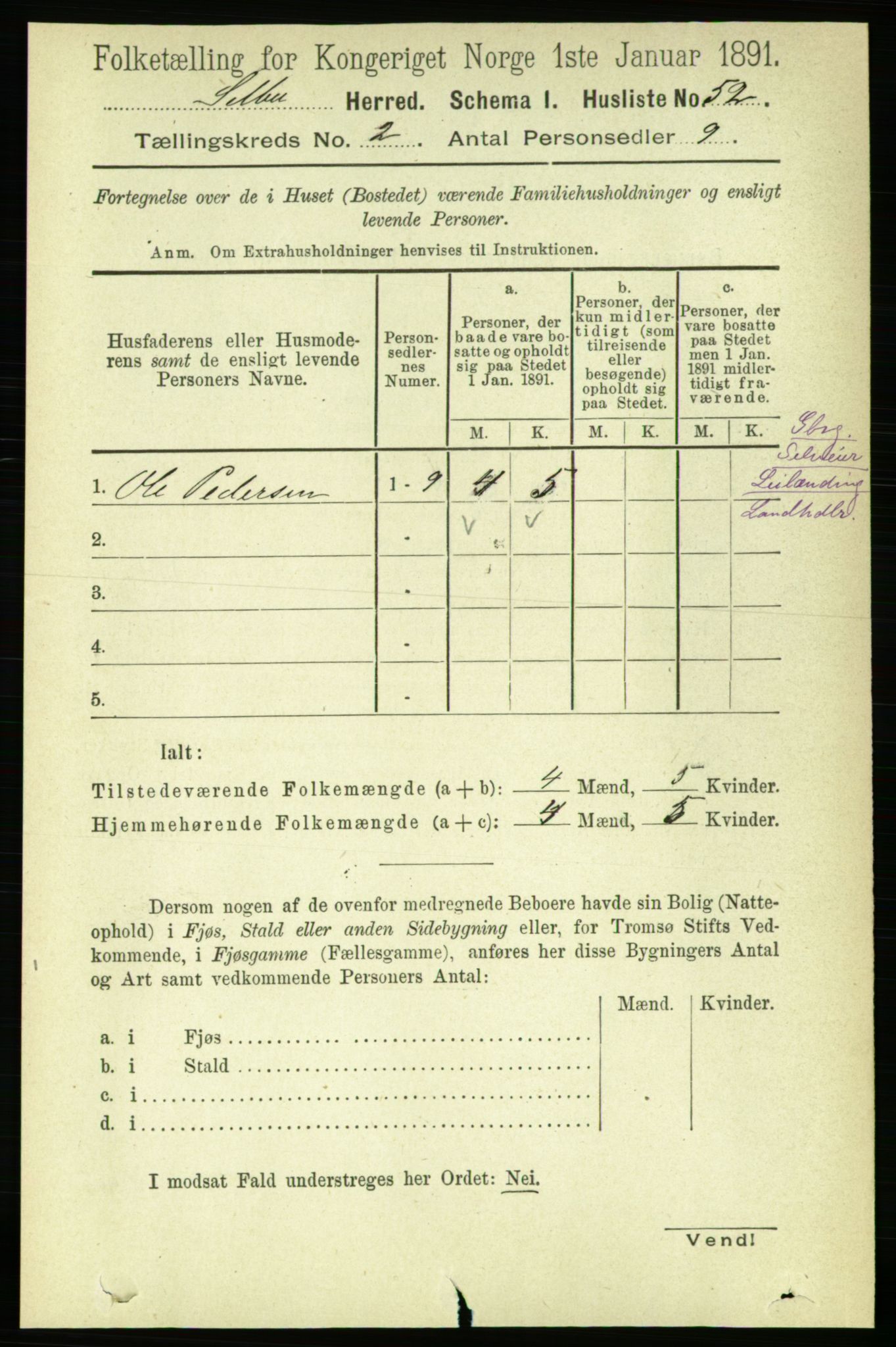 RA, 1891 census for 1664 Selbu, 1891, p. 263