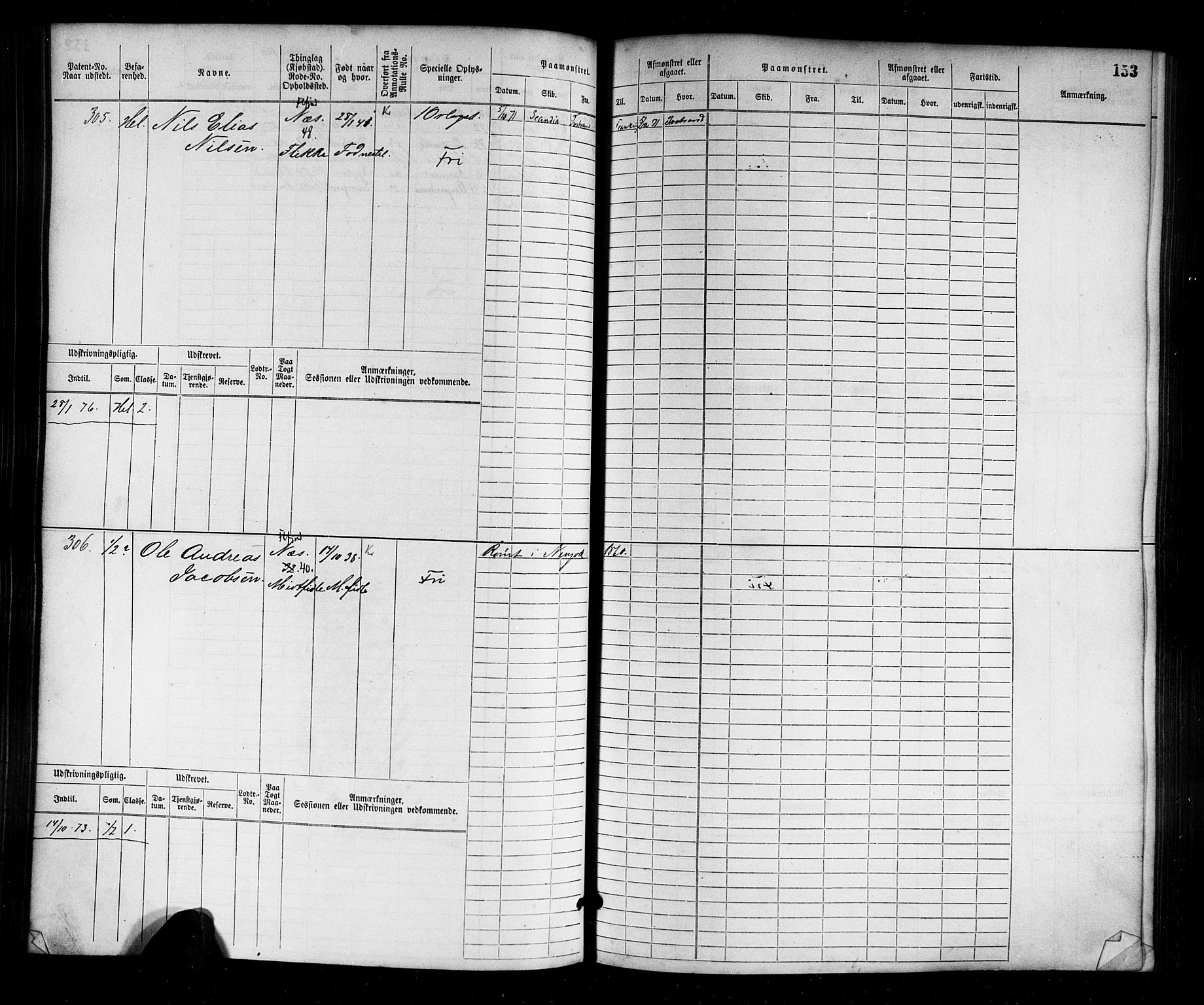 Flekkefjord mønstringskrets, AV/SAK-2031-0018/F/Fb/L0001: Hovedrulle nr 1-764, N-4, 1868-1900, p. 157