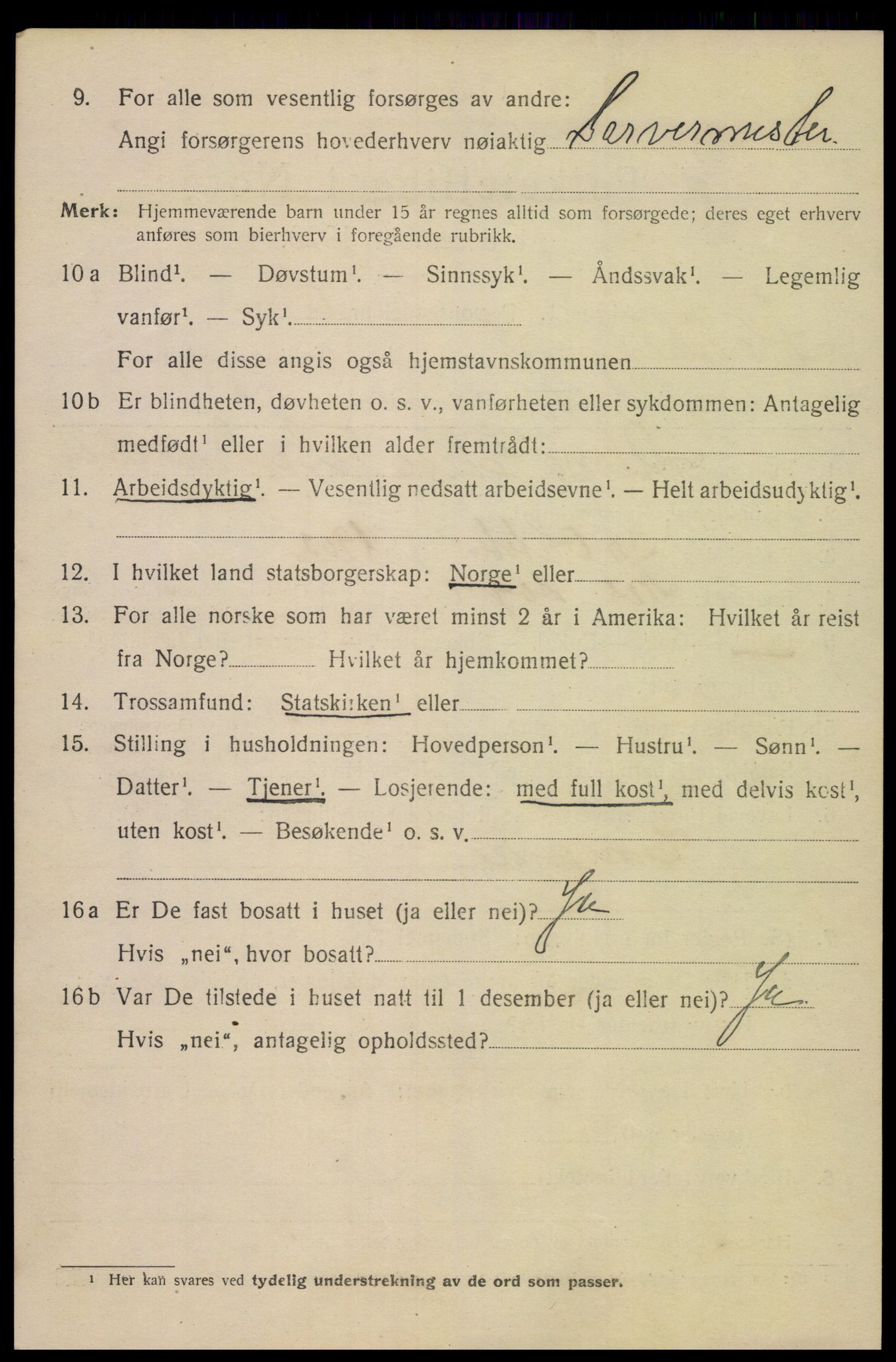 SAK, 1920 census for Flekkefjord, 1920, p. 3809