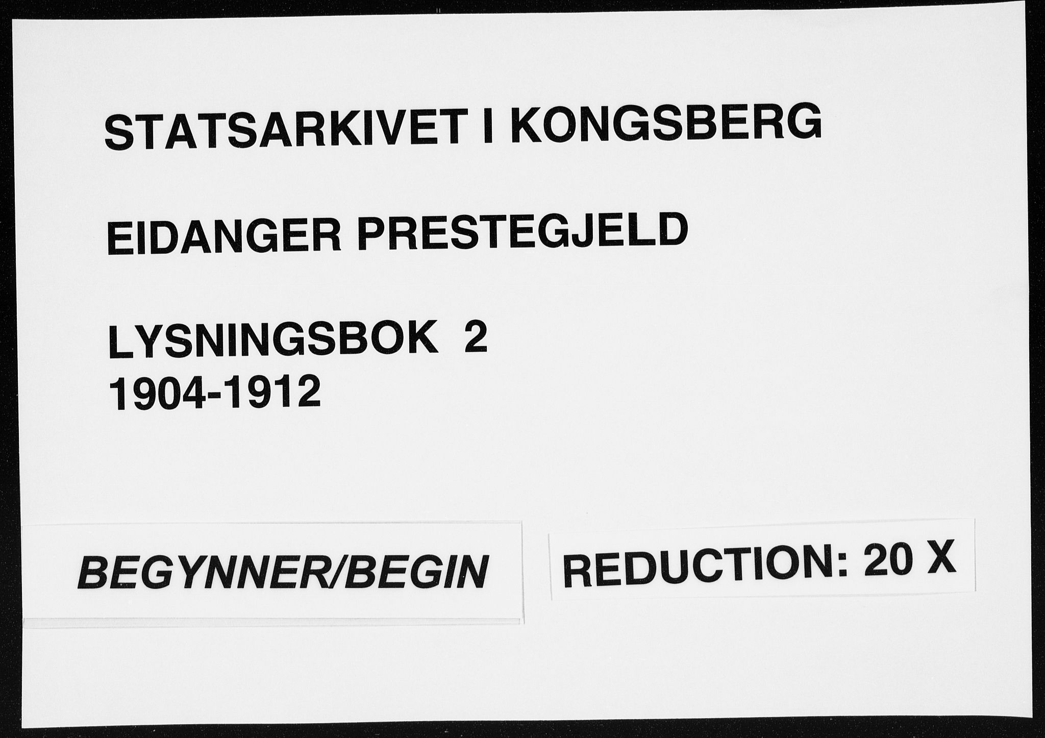 Eidanger kirkebøker, AV/SAKO-A-261/H/Ha/L0002: Banns register no. 2, 1904-1912