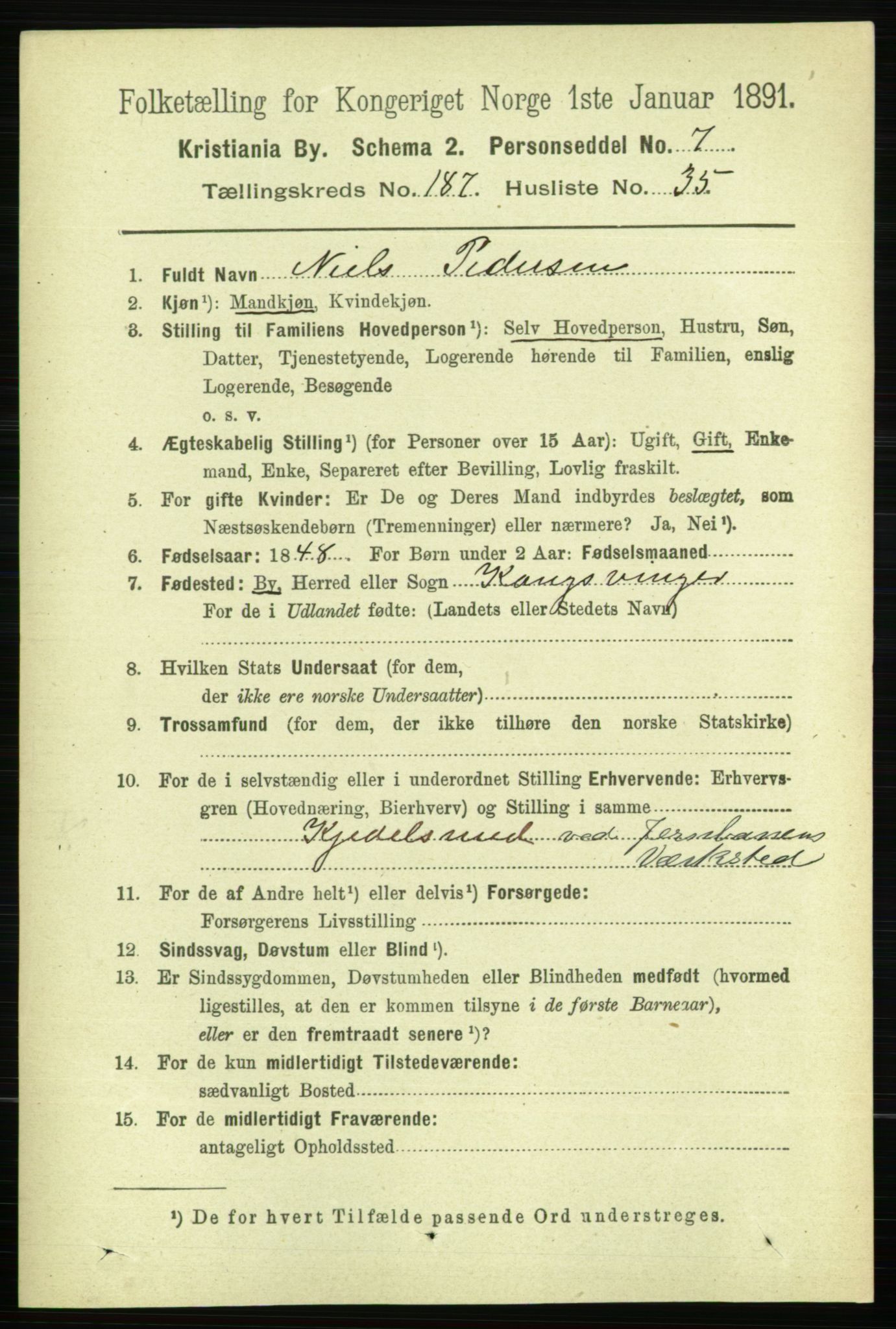 RA, 1891 census for 0301 Kristiania, 1891, p. 112534