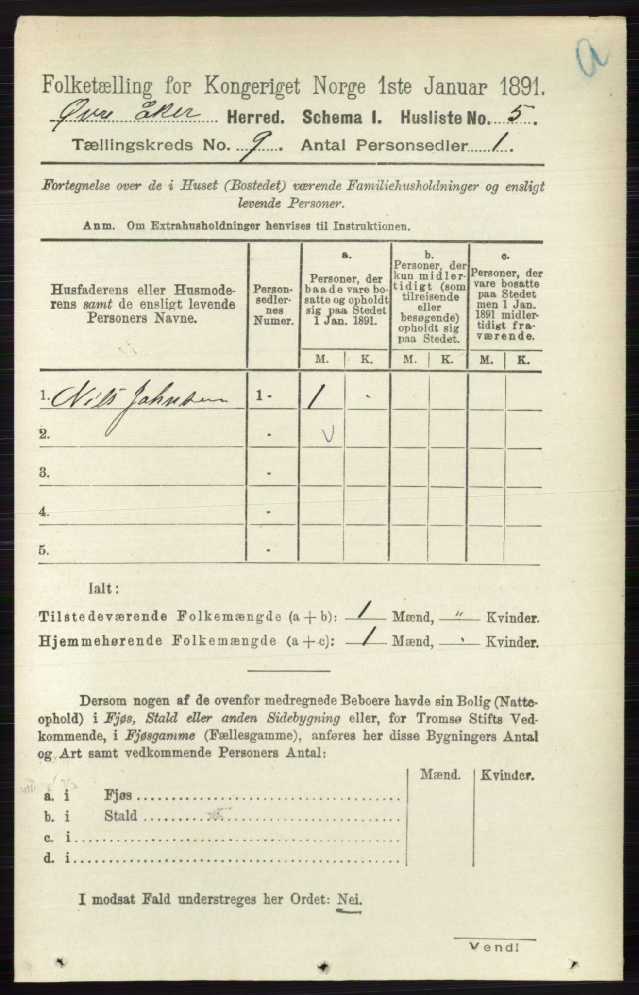 RA, 1891 census for 0624 Øvre Eiker, 1891, p. 3582