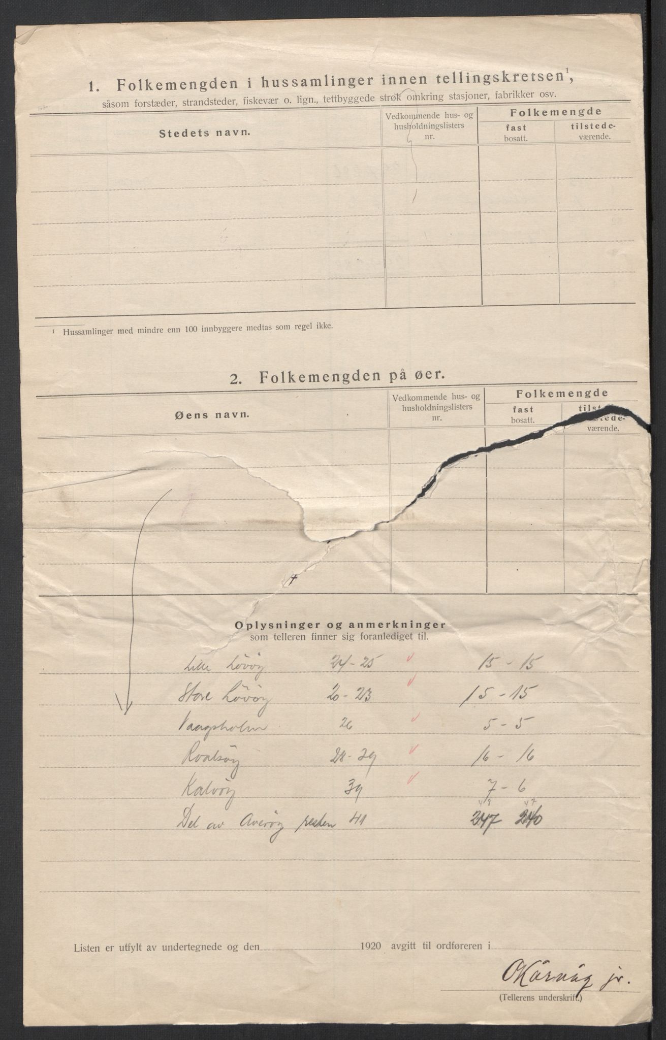 SAT, 1920 census for Kornstad, 1920, p. 14
