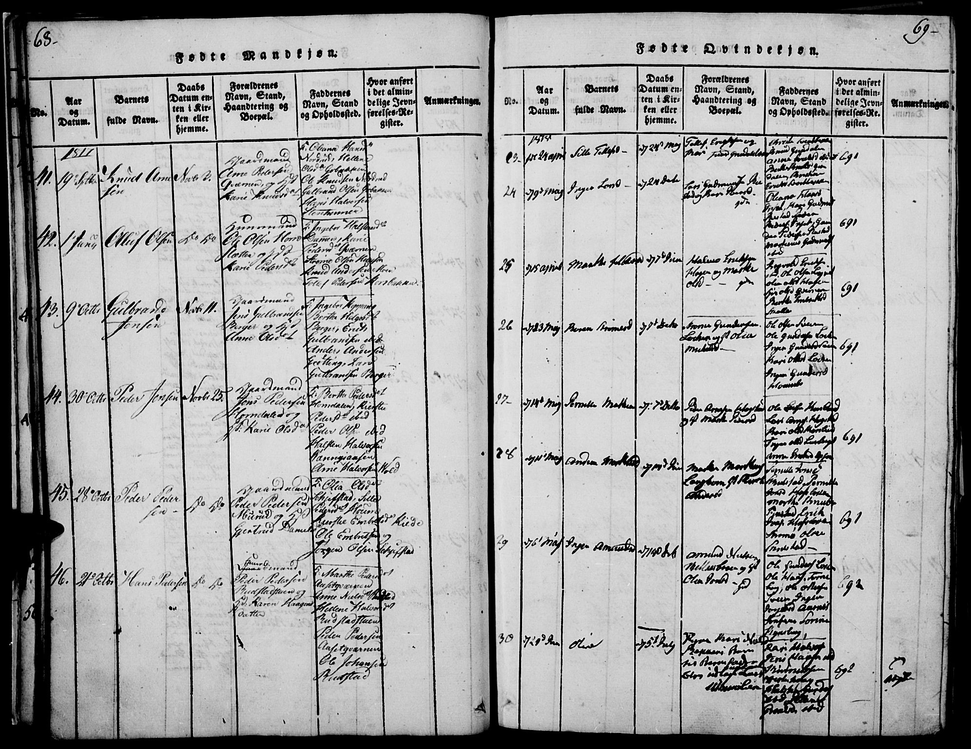 Elverum prestekontor, AV/SAH-PREST-044/H/Ha/Haa/L0007: Parish register (official) no. 7, 1815-1830, p. 68-69