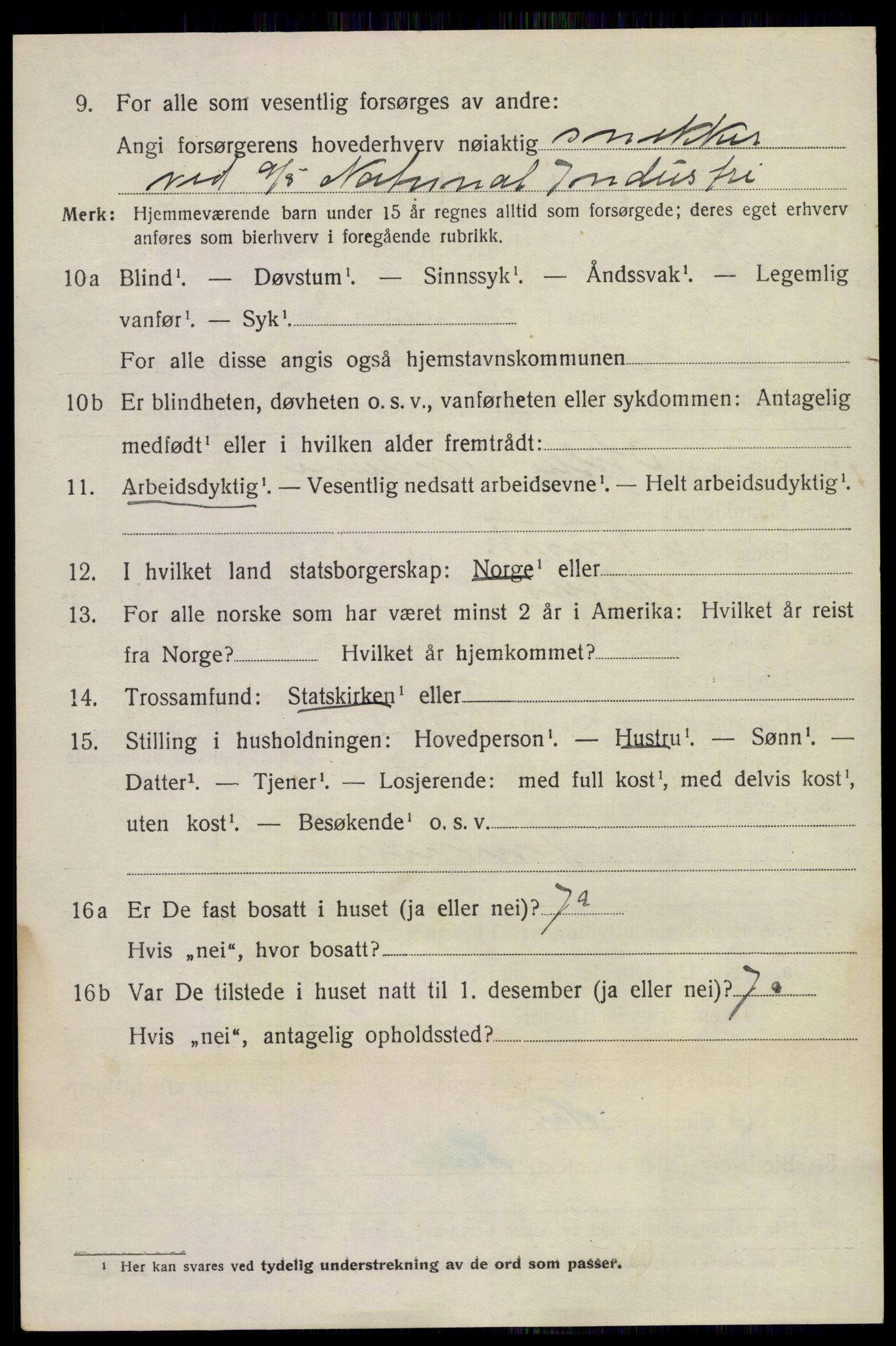 SAKO, 1920 census for Sandeherred, 1920, p. 19843