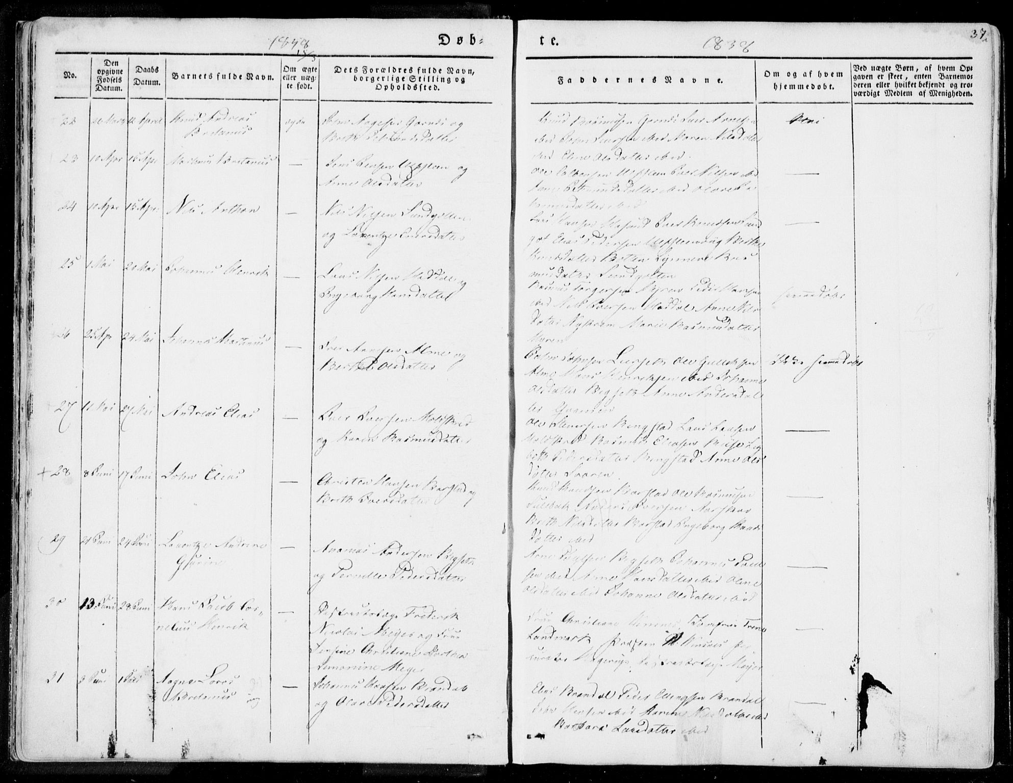 Ministerialprotokoller, klokkerbøker og fødselsregistre - Møre og Romsdal, AV/SAT-A-1454/509/L0104: Parish register (official) no. 509A02, 1833-1847, p. 37