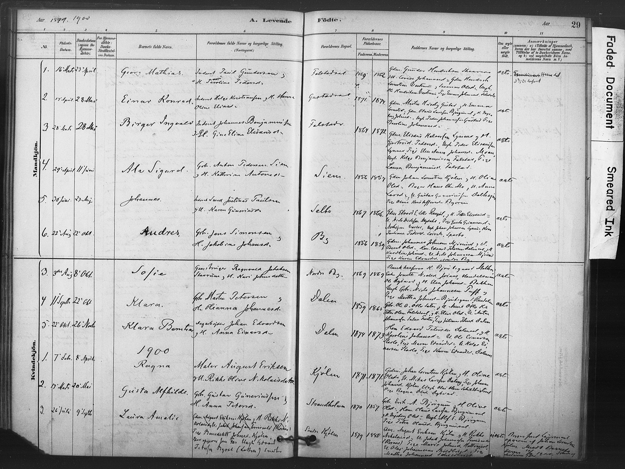 Ministerialprotokoller, klokkerbøker og fødselsregistre - Nord-Trøndelag, SAT/A-1458/719/L0178: Parish register (official) no. 719A01, 1878-1900, p. 29