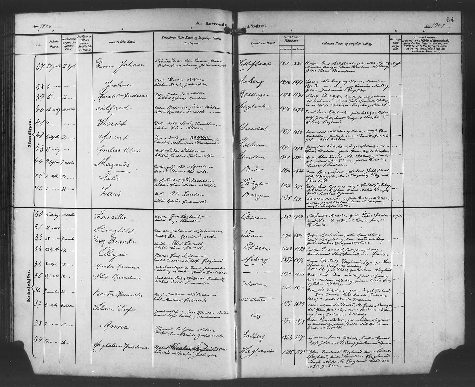 Os sokneprestembete, AV/SAB-A-99929: Parish register (copy) no. A 3, 1897-1913, p. 64