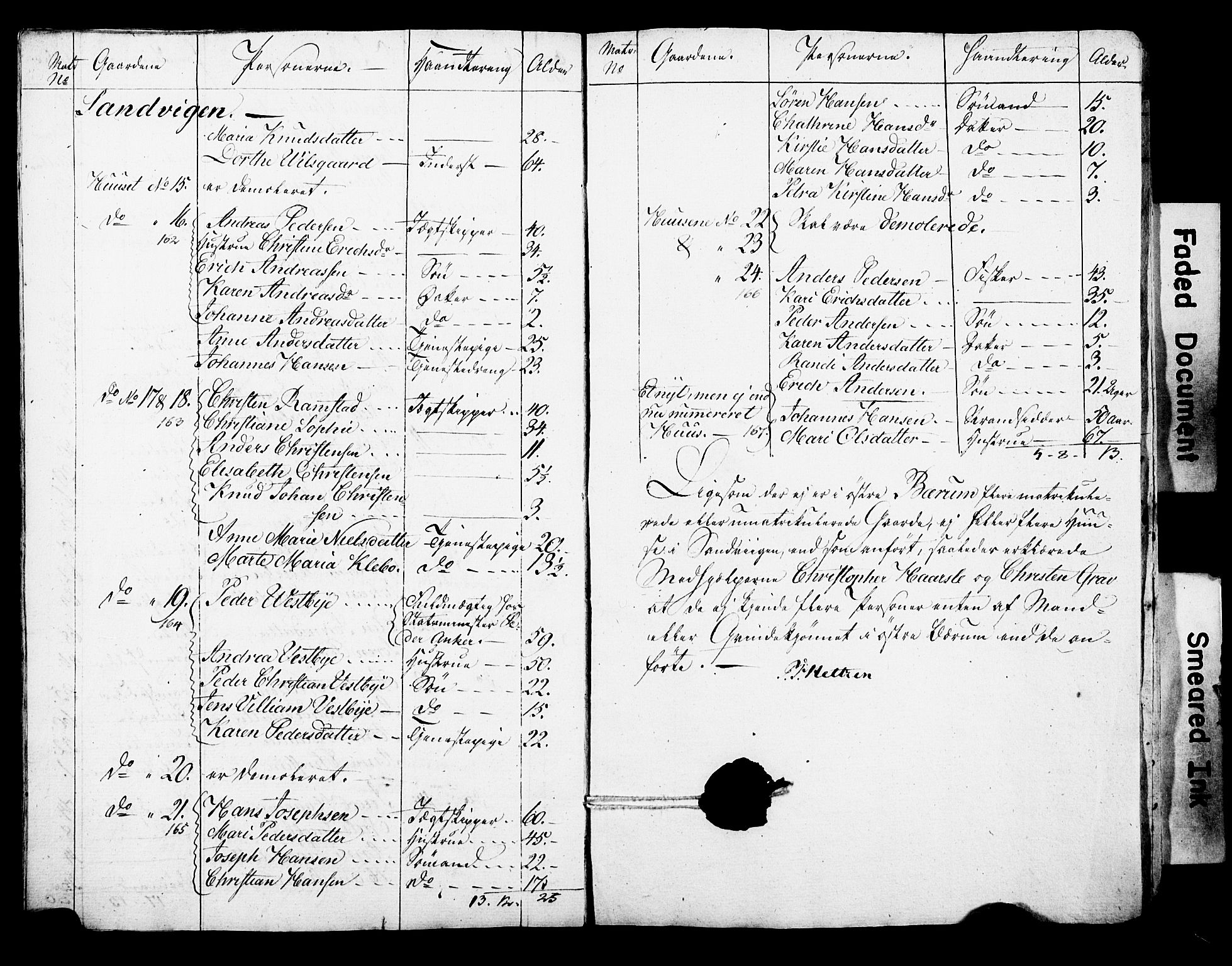 SAO, Census 1815 for Asker parish, Østre Bærum (Haslum) and Vestre Bærum (Tanum) sub-parishes, 1815, p. 45