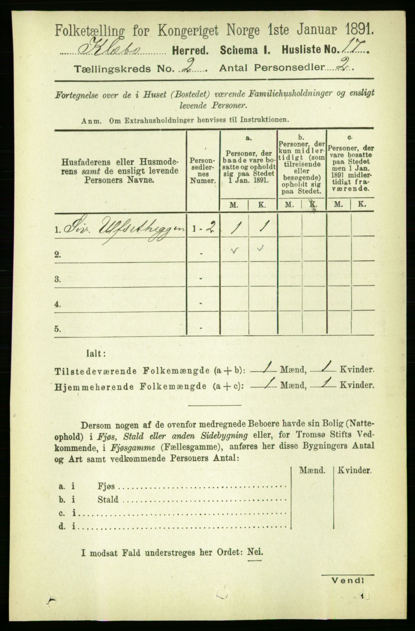 RA, 1891 census for 1662 Klæbu, 1891, p. 205