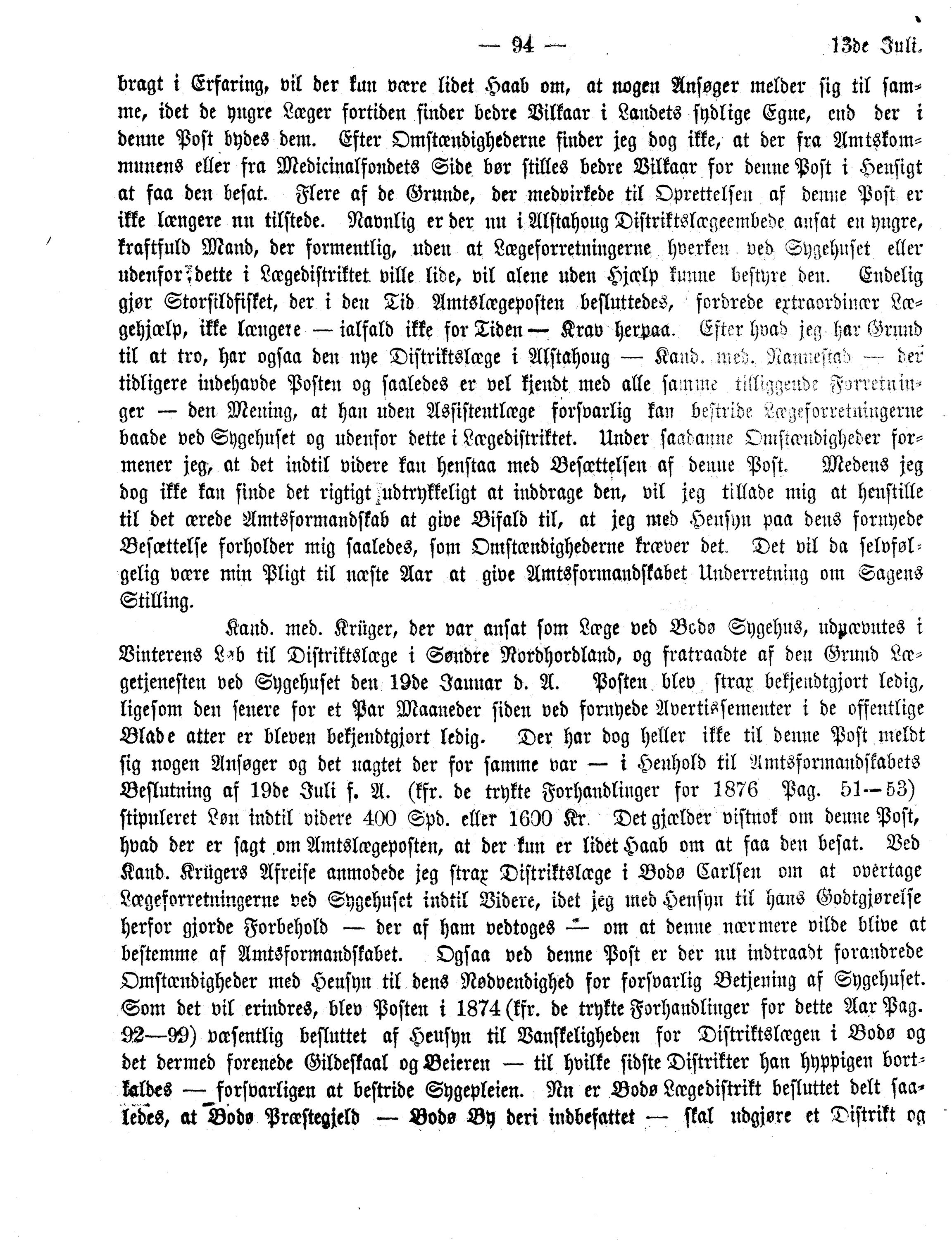 Nordland Fylkeskommune. Fylkestinget, AIN/NFK-17/176/A/Ac/L0011: Fylkestingsforhandlinger 1877, 1877