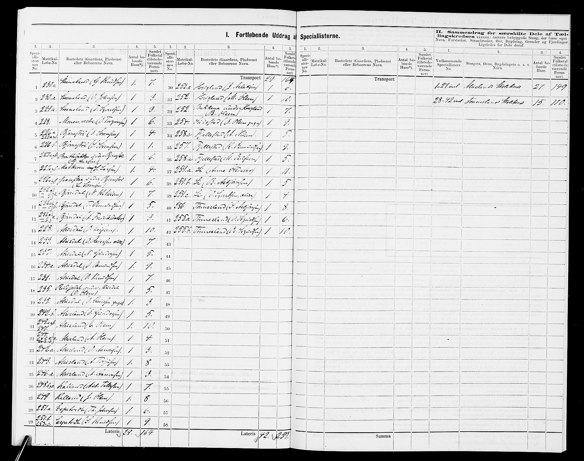 SAK, 1875 census for 0934P Evje, 1875, p. 310