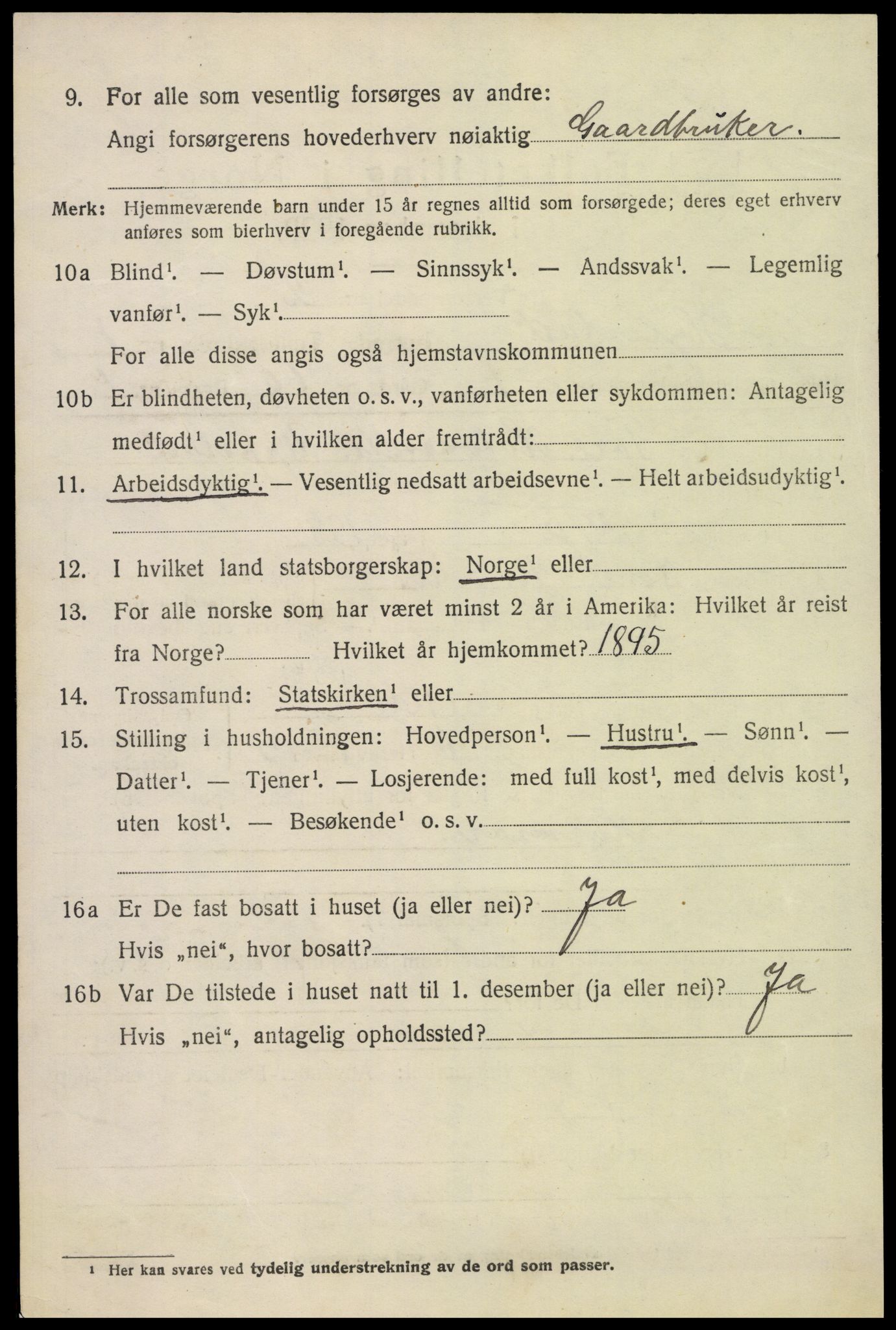 SAK, 1920 census for Hylestad, 1920, p. 283