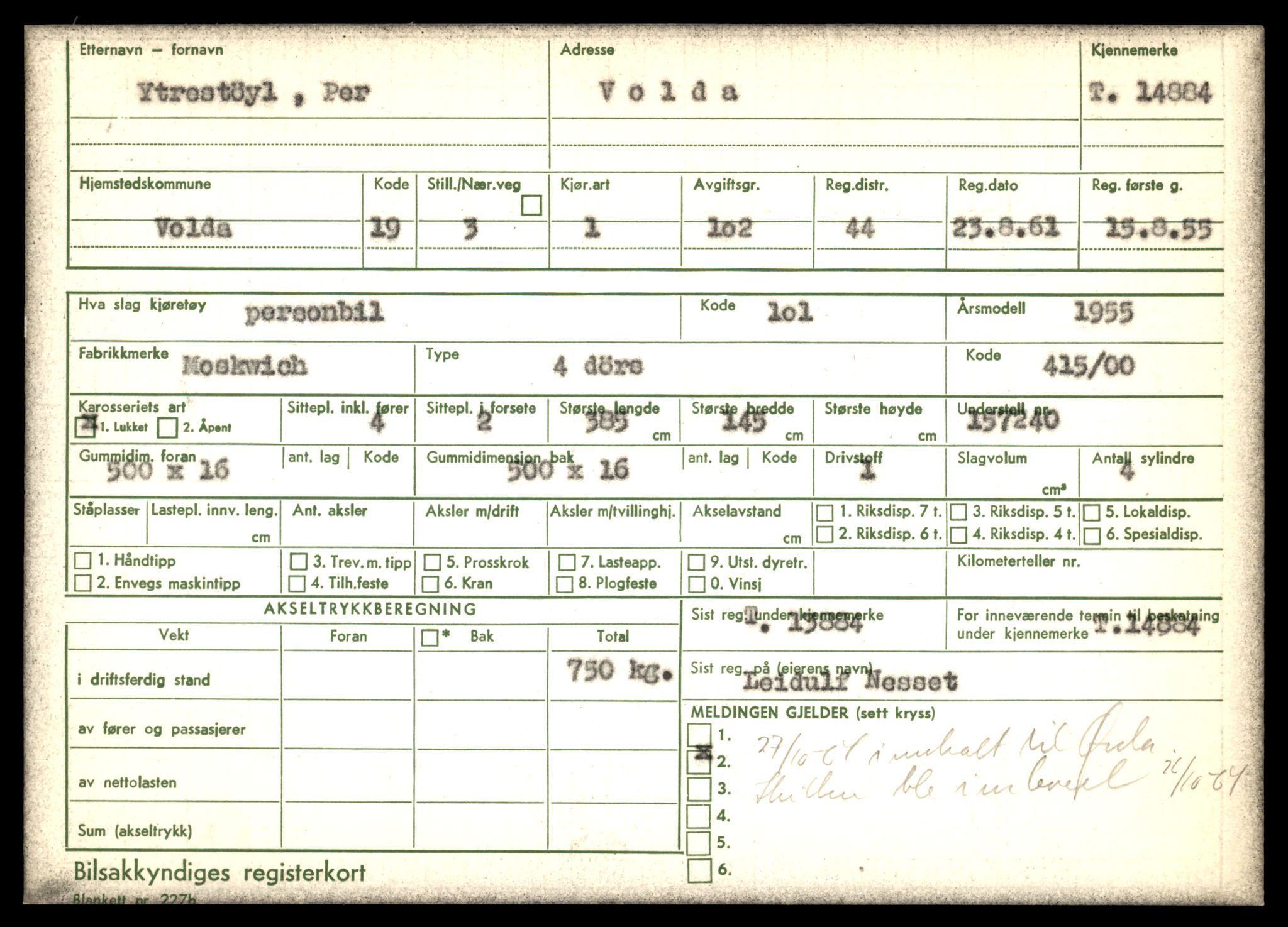 Møre og Romsdal vegkontor - Ålesund trafikkstasjon, AV/SAT-A-4099/F/Fe/L0049: Registreringskort for kjøretøy T 14864 - T 18613, 1927-1998, p. 567