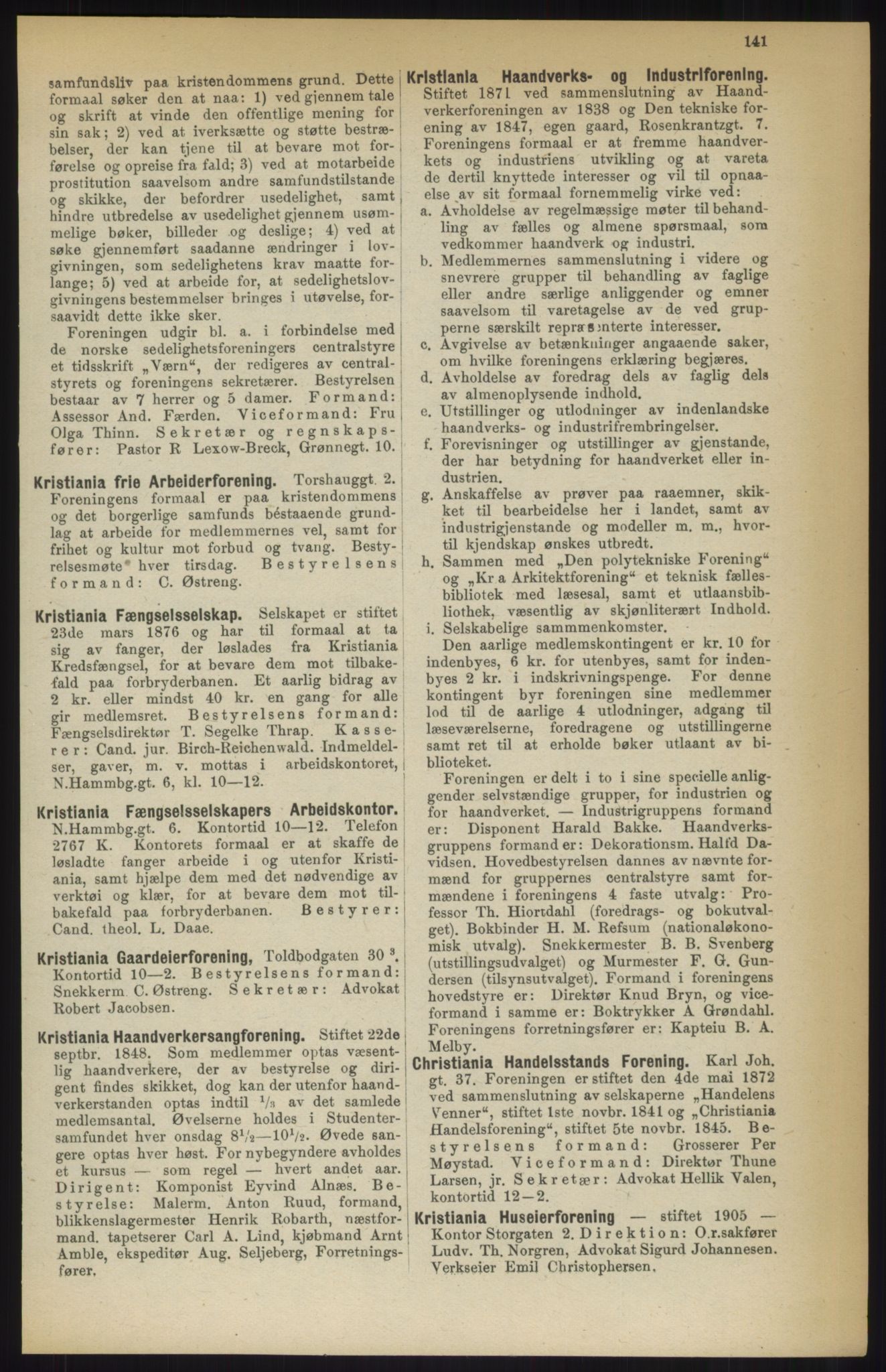 Kristiania/Oslo adressebok, PUBL/-, 1914, p. 141