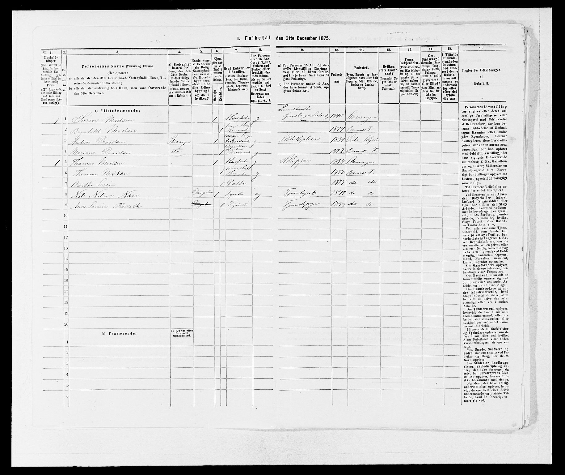 SAB, 1875 census for 1218P Finnås, 1875, p. 976