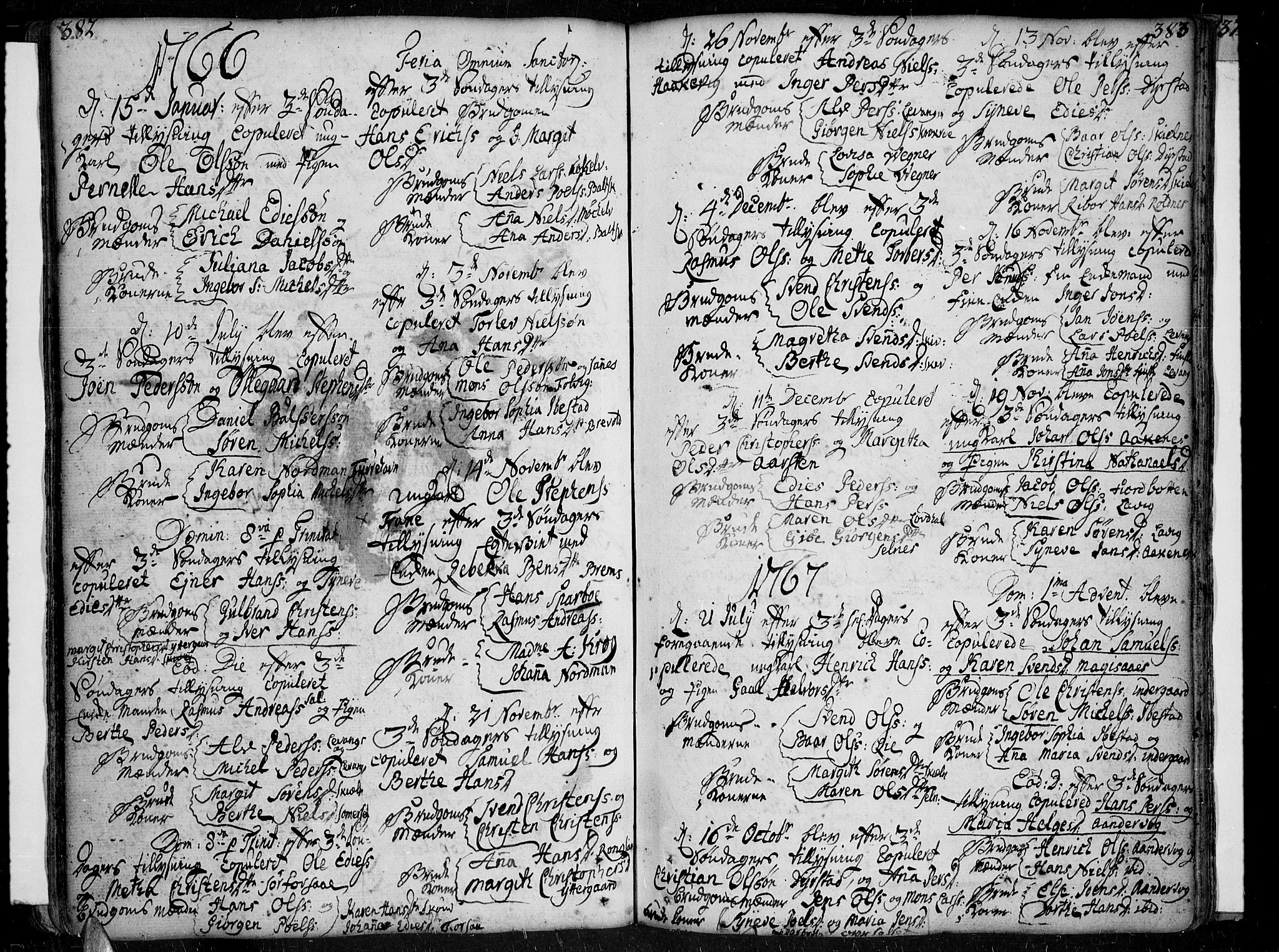 Ibestad sokneprestembete, AV/SATØ-S-0077/H/Ha/Haa/L0002kirke: Parish register (official) no. 2, 1751-1775, p. 382-383