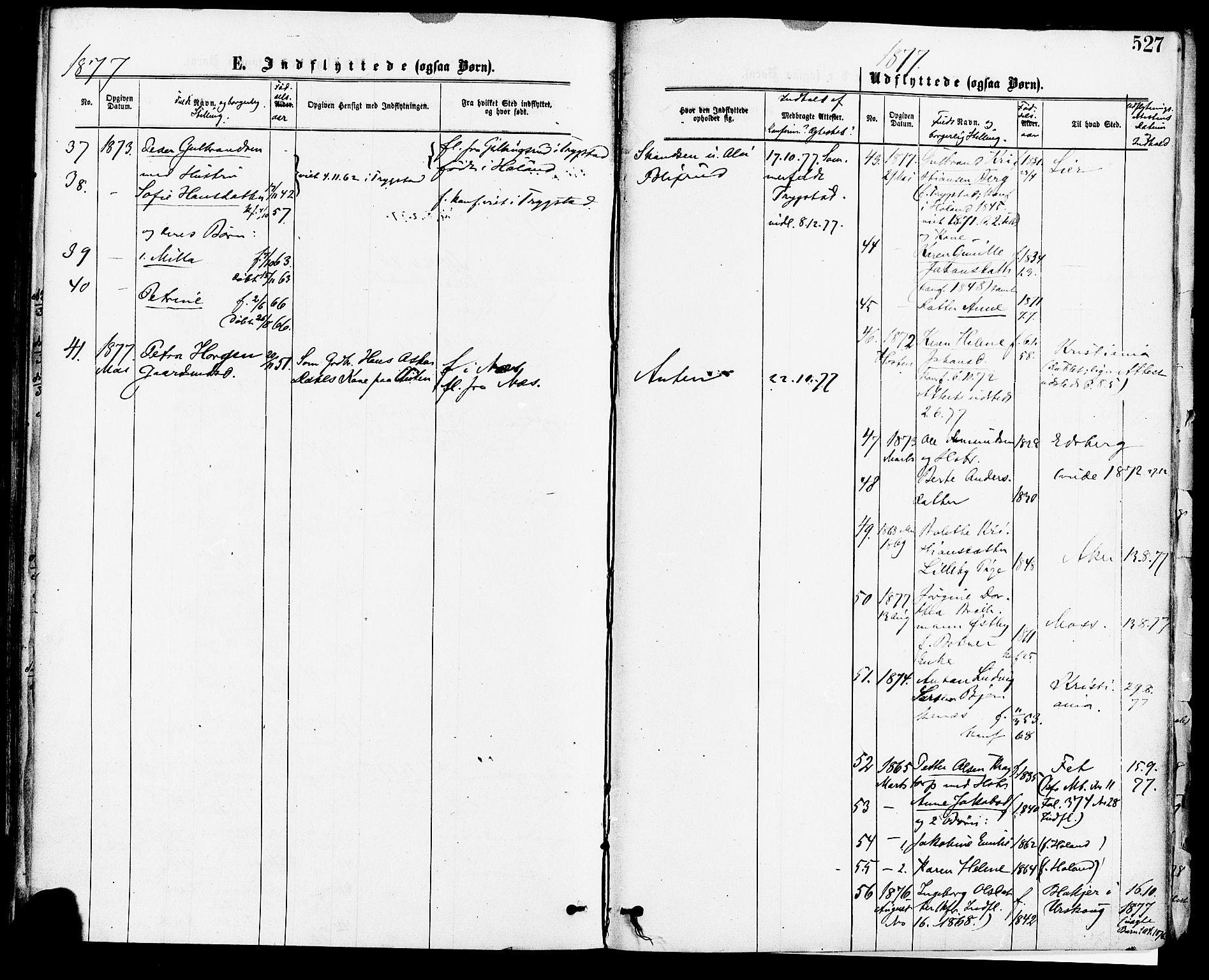 Høland prestekontor Kirkebøker, AV/SAO-A-10346a/F/Fa/L0012.a: Parish register (official) no. I 12A, 1869-1879, p. 527