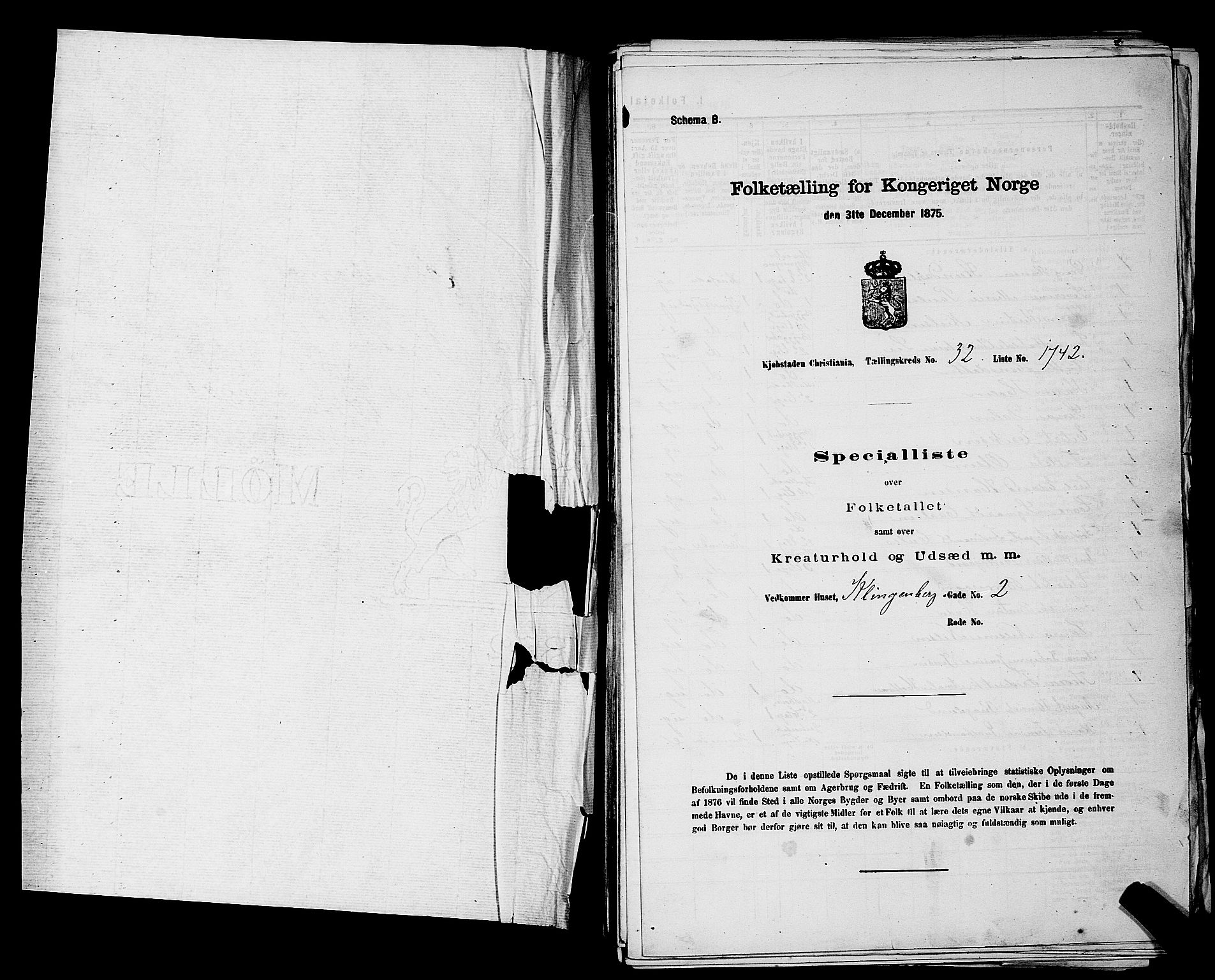 RA, 1875 census for 0301 Kristiania, 1875, p. 5062