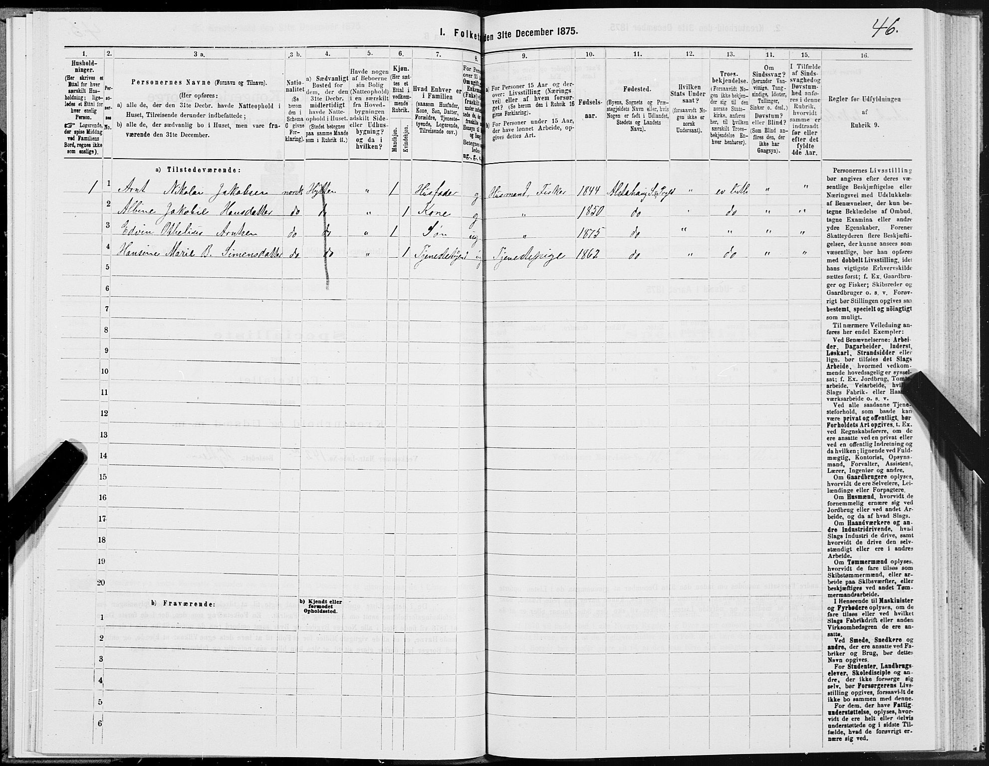 SAT, 1875 census for 1820P Alstahaug, 1875, p. 1646