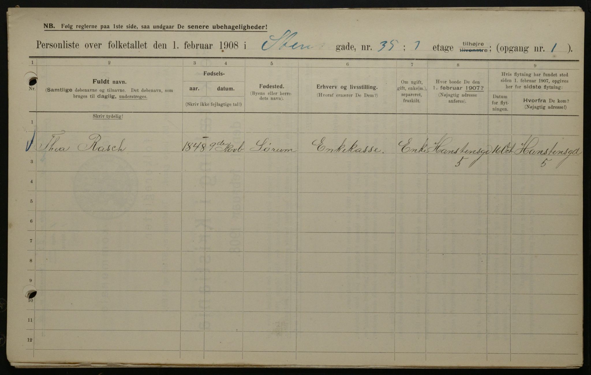 OBA, Municipal Census 1908 for Kristiania, 1908, p. 91941