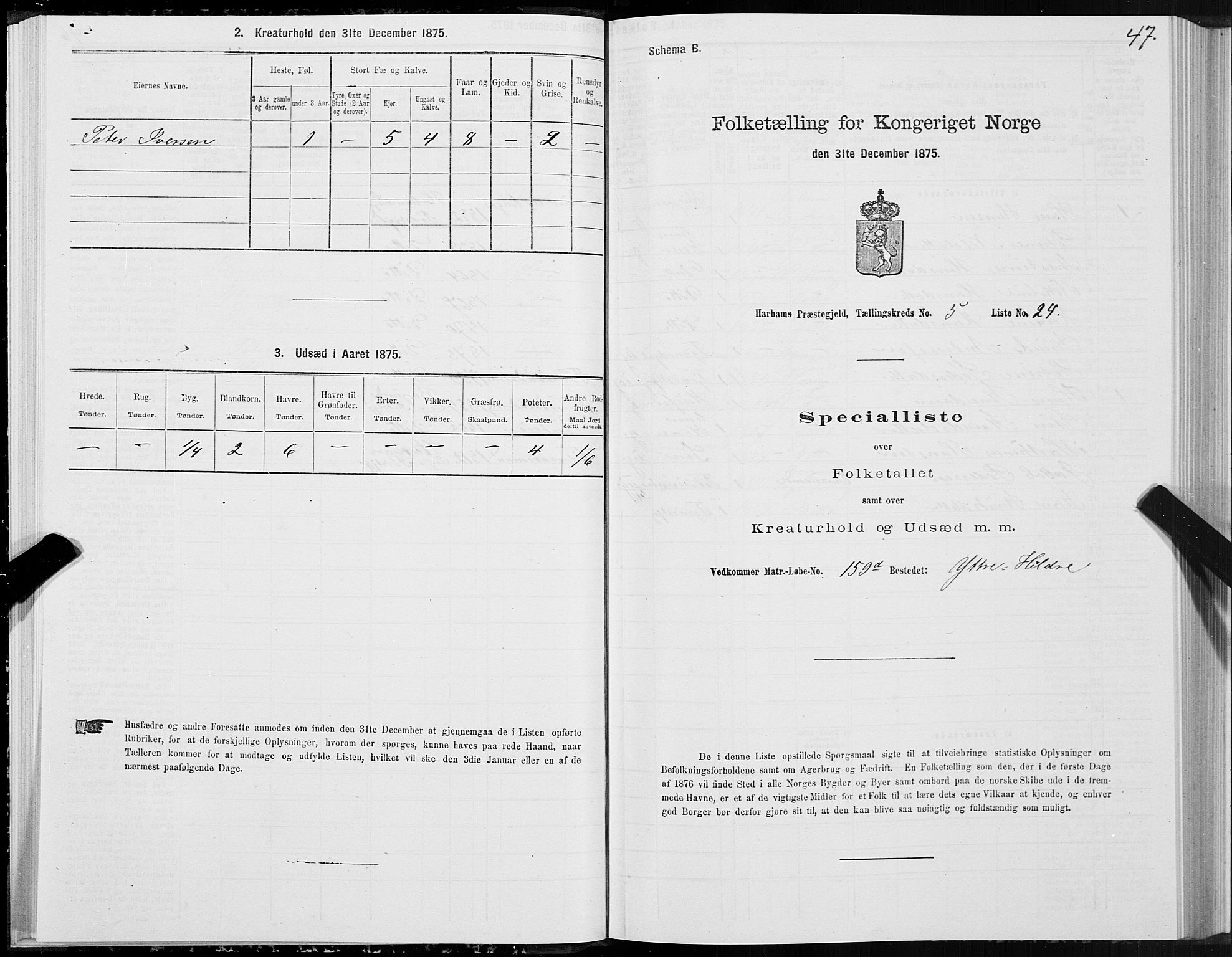 SAT, 1875 census for 1534P Haram, 1875, p. 3047