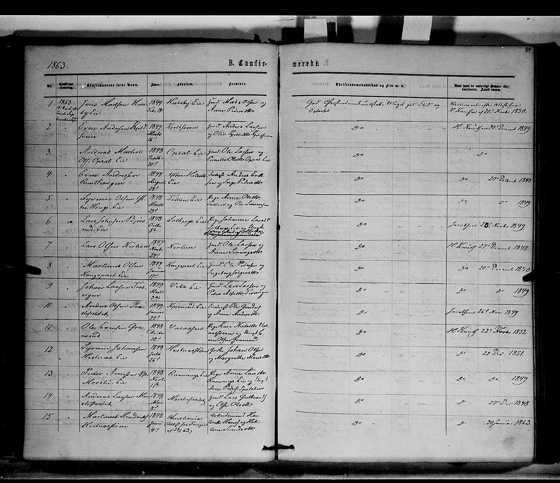 Stange prestekontor, SAH/PREST-002/K/L0014: Parish register (official) no. 14, 1862-1879, p. 84