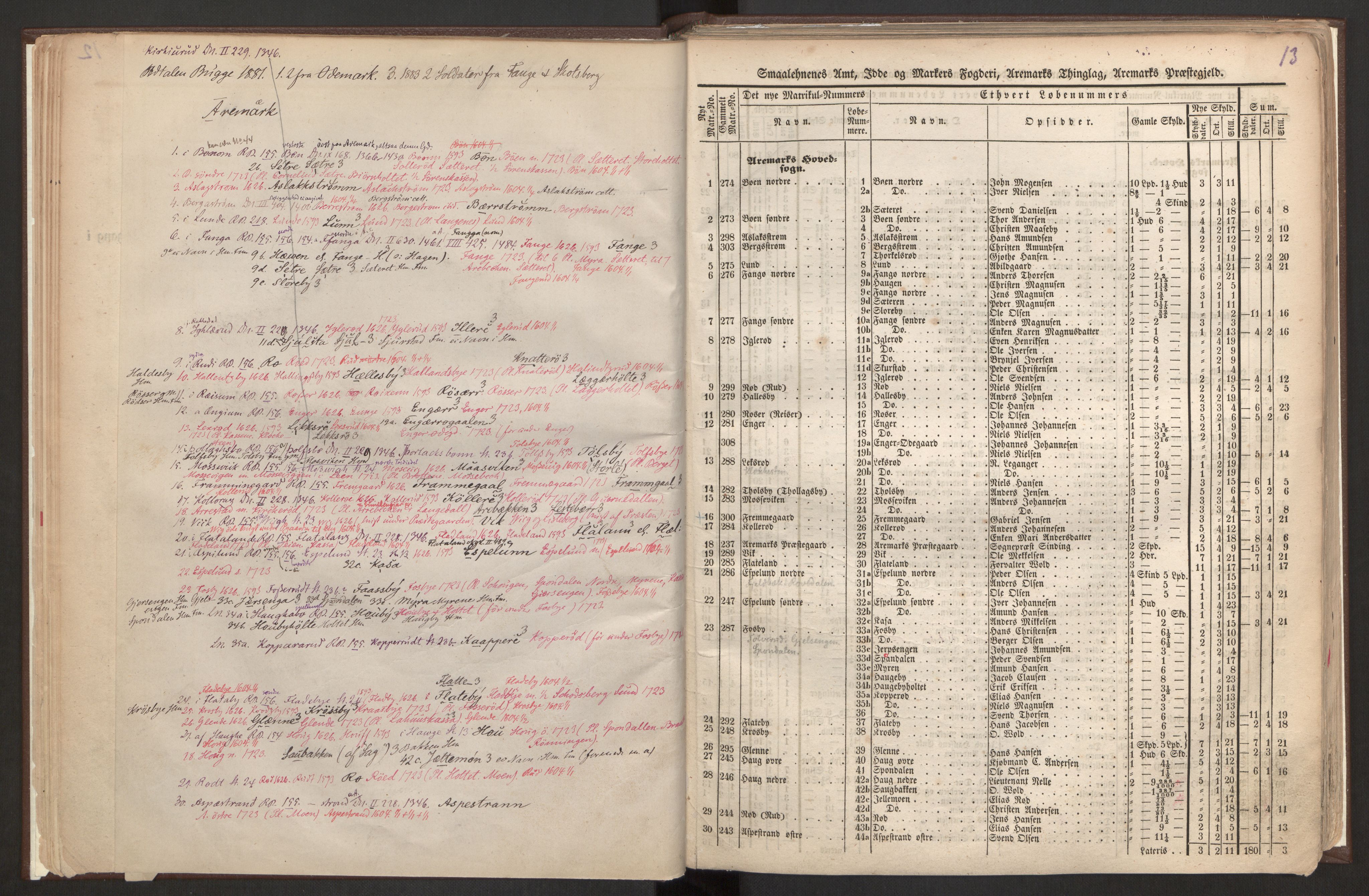 Rygh, RA/PA-0034/F/Fb/L0001: Matrikkelen for 1838 - Smaalenes amt (Østfold fylke), 1838, p. 13b