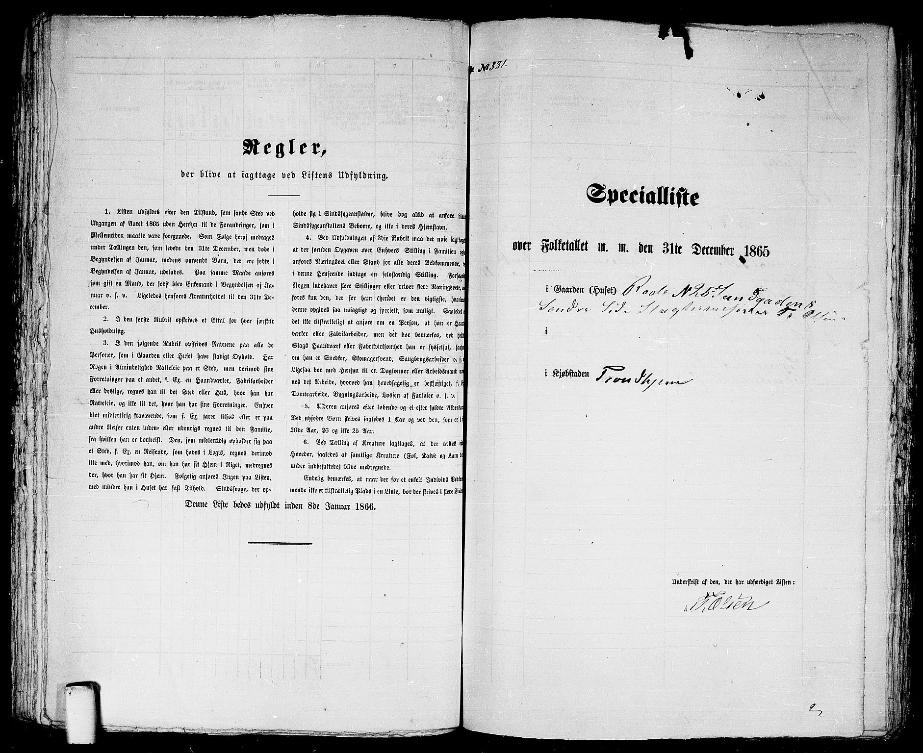 RA, 1865 census for Trondheim, 1865, p. 701