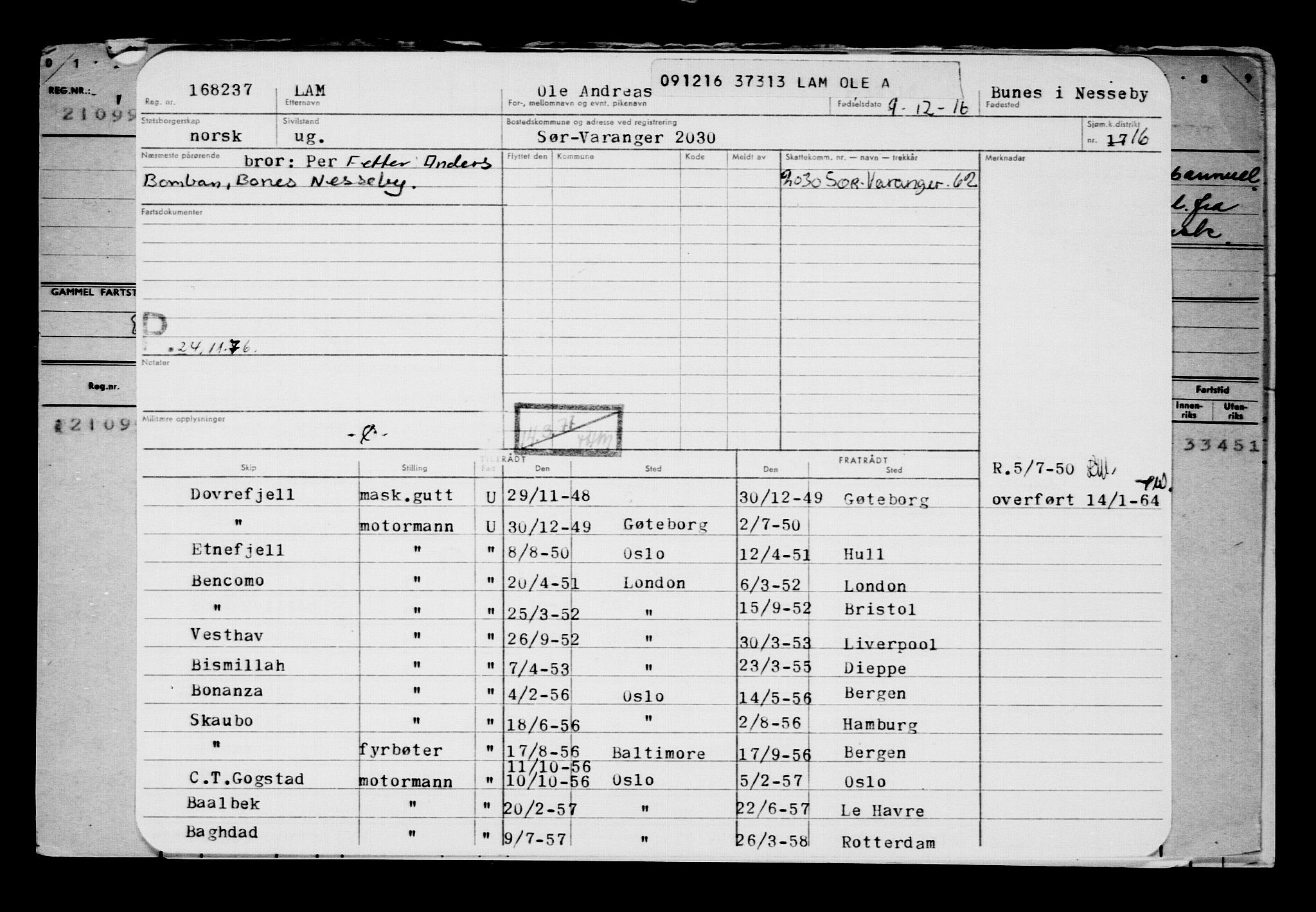 Direktoratet for sjømenn, AV/RA-S-3545/G/Gb/L0144: Hovedkort, 1916, p. 385