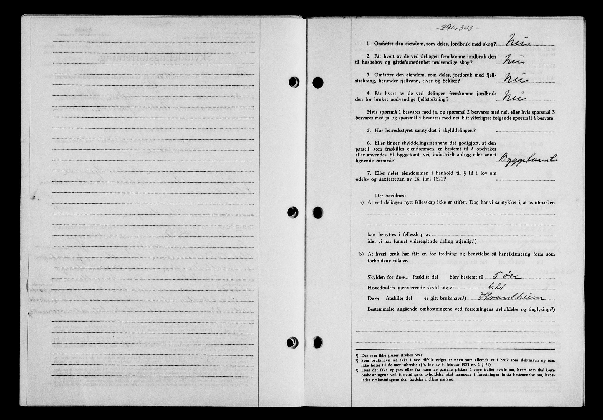 Gauldal sorenskriveri, SAT/A-0014/1/2/2C/L0052: Mortgage book no. 57, 1940-1941, Diary no: : 1031/1940