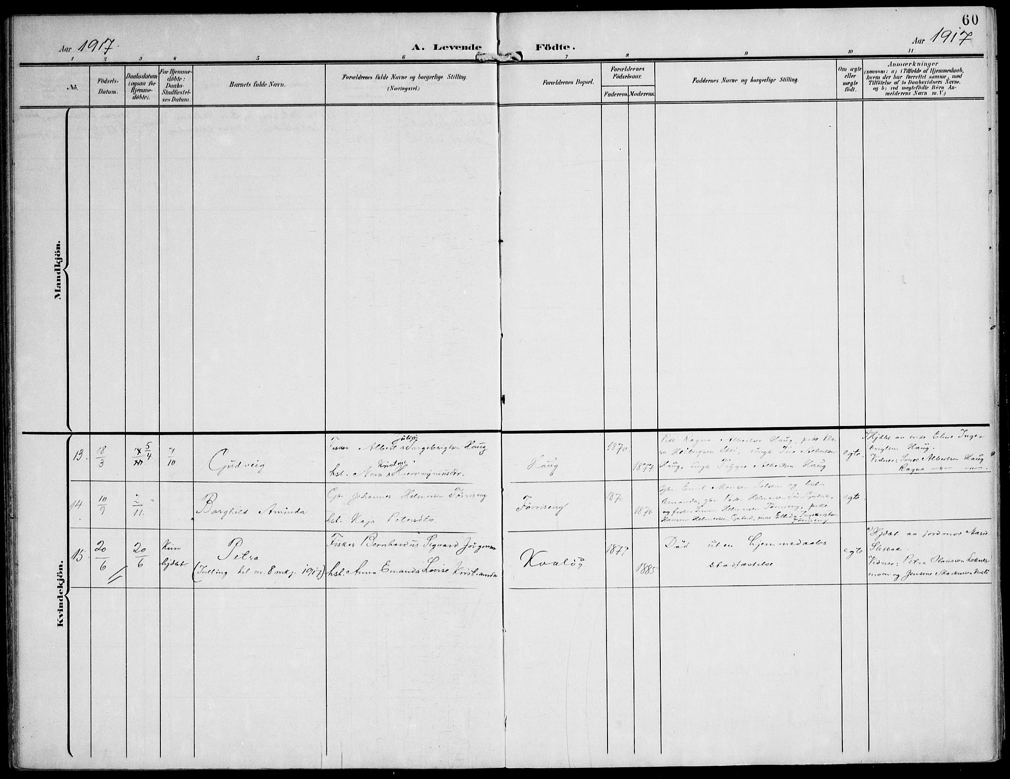 Ministerialprotokoller, klokkerbøker og fødselsregistre - Nord-Trøndelag, SAT/A-1458/788/L0698: Parish register (official) no. 788A05, 1902-1921, p. 60