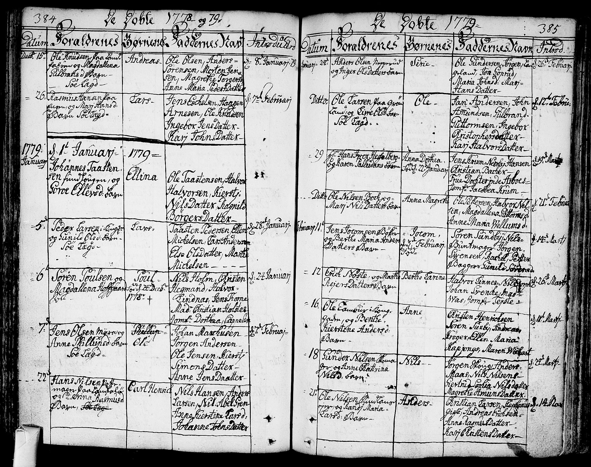 Bragernes kirkebøker, SAKO/A-6/F/Fa/L0005: Parish register (official) no. I 5, 1759-1781, p. 384-385