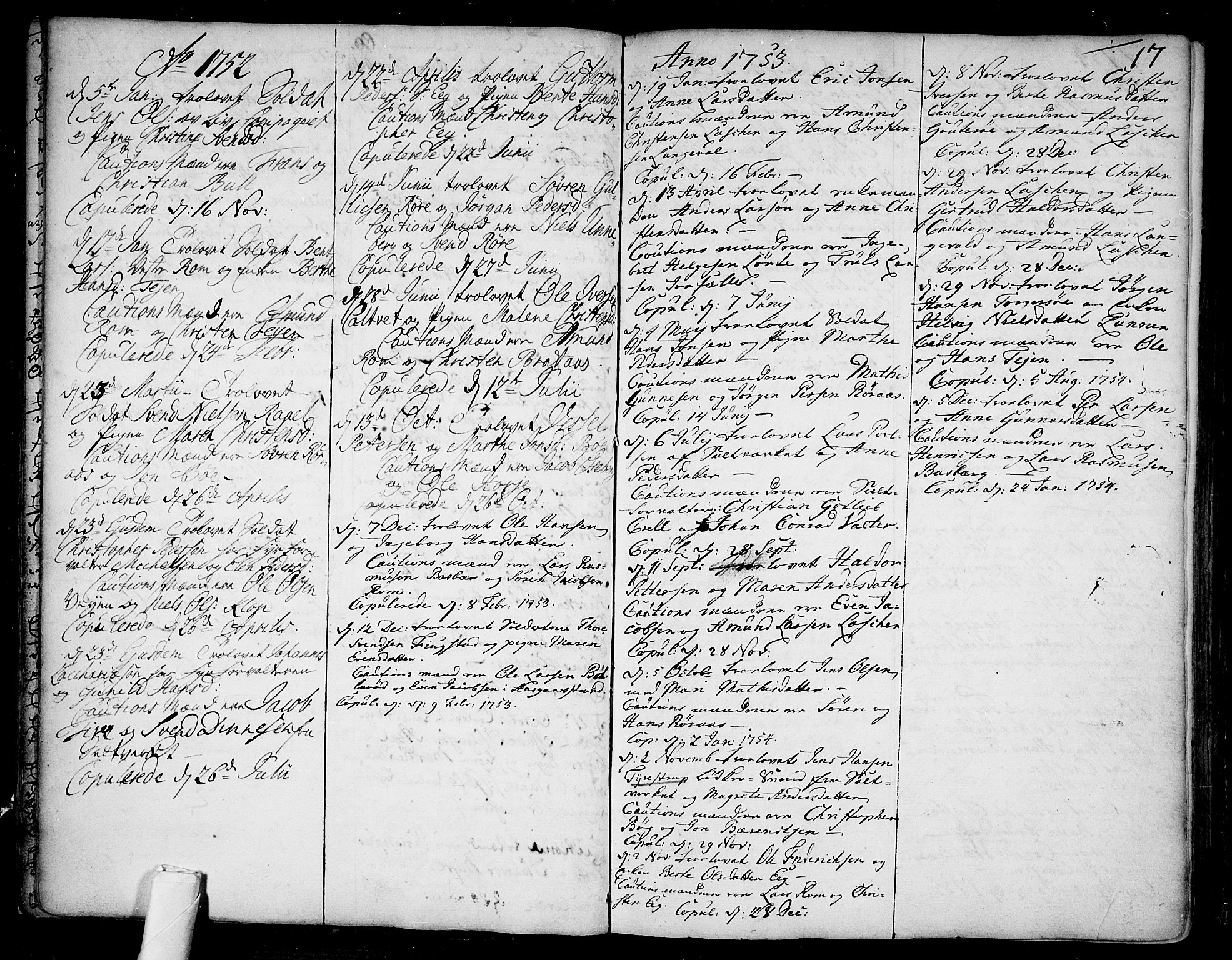 Sem kirkebøker, SAKO/A-5/F/Fb/L0001: Parish register (official) no. II 1, 1702-1764, p. 17