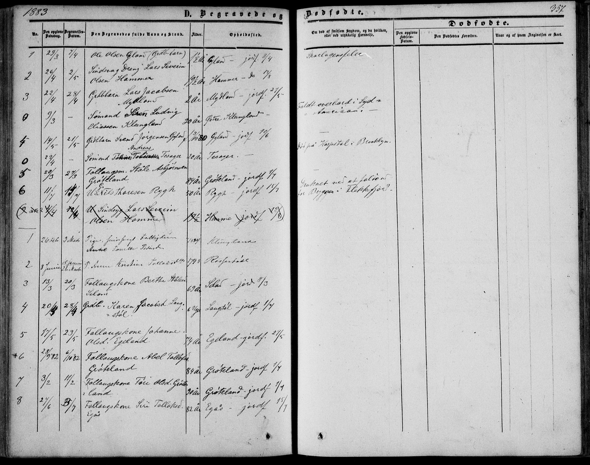 Bakke sokneprestkontor, SAK/1111-0002/F/Fa/Fab/L0002: Parish register (official) no. A 2, 1855-1884, p. 357