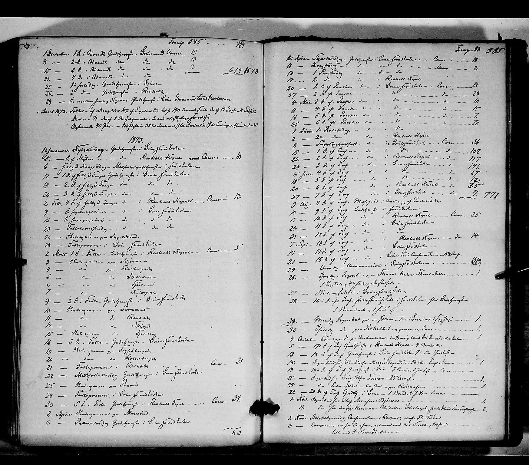 Grue prestekontor, SAH/PREST-036/H/Ha/Haa/L0010: Parish register (official) no. 10, 1864-1873, p. 385