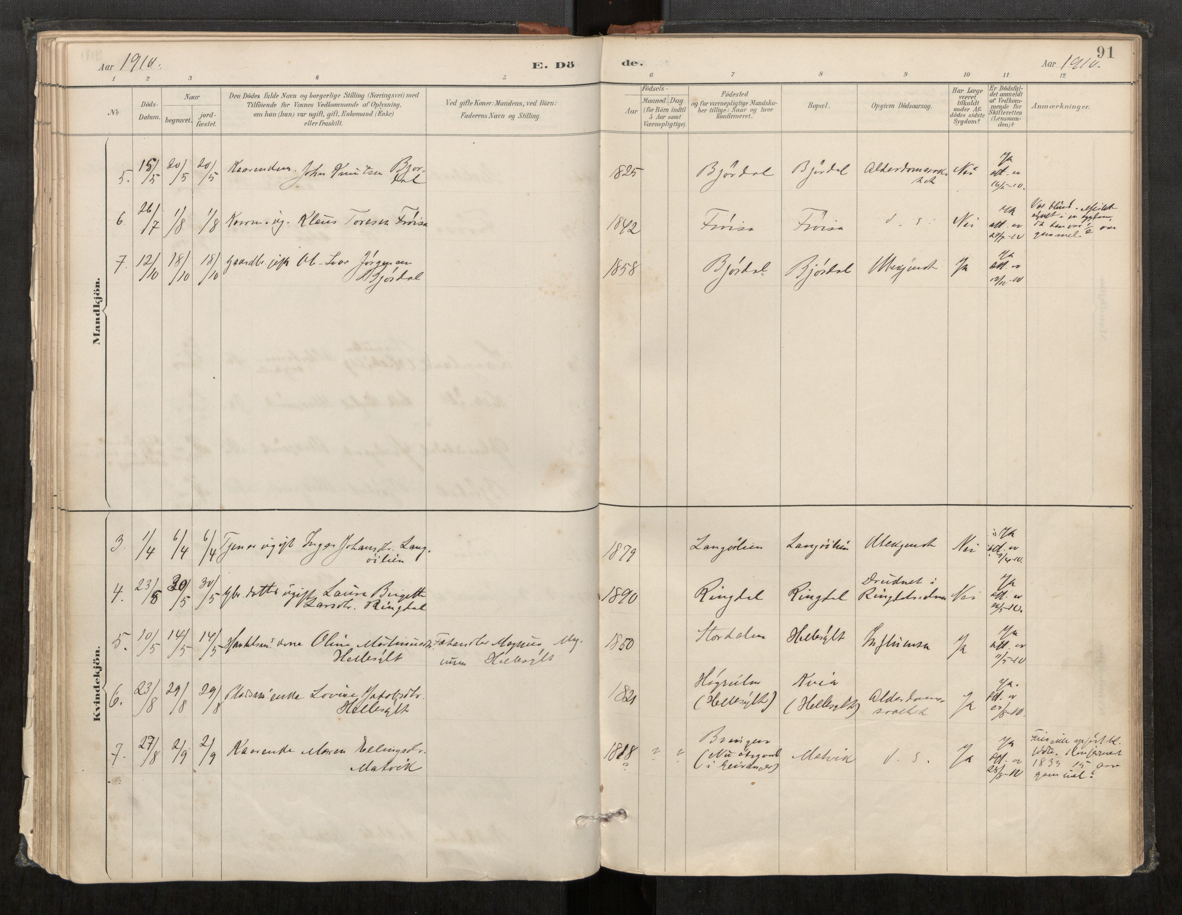 Sunnylven sokneprestkontor, AV/SAT-A-1007: Parish register (official) no. 517A09, 1887-1910, p. 91