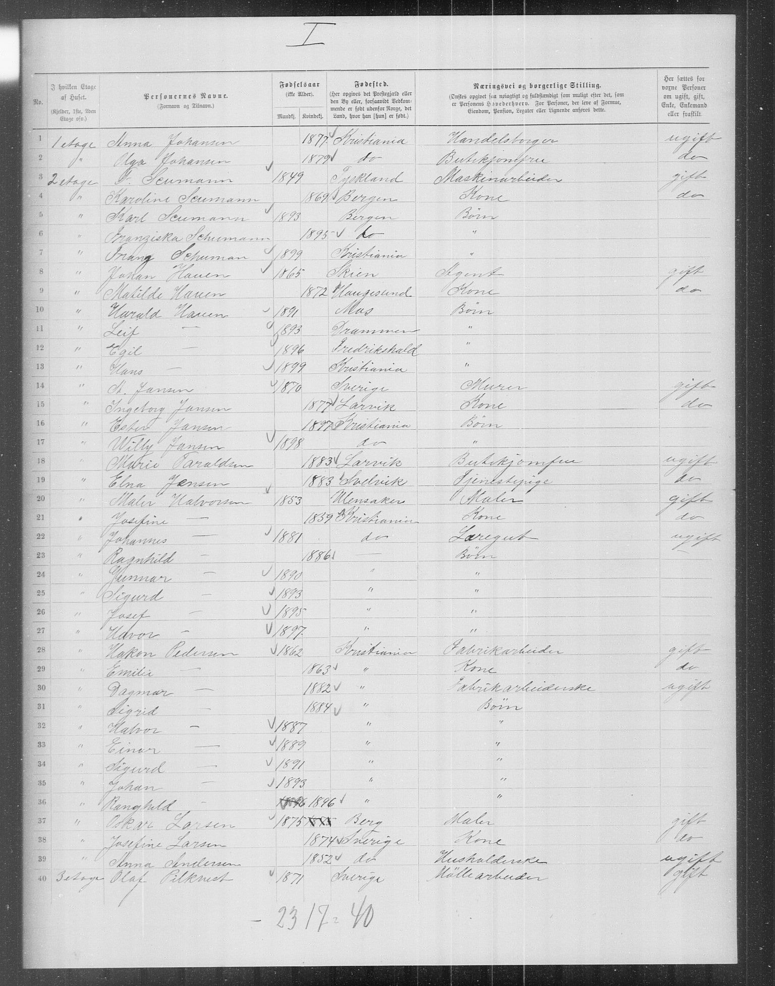 OBA, Municipal Census 1899 for Kristiania, 1899, p. 14201