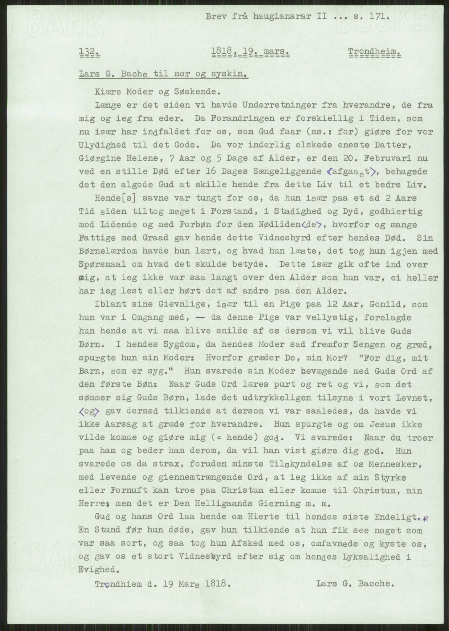 Samlinger til kildeutgivelse, Haugianerbrev, AV/RA-EA-6834/F/L0002: Haugianerbrev II: 1805-1821, 1805-1821, p. 171