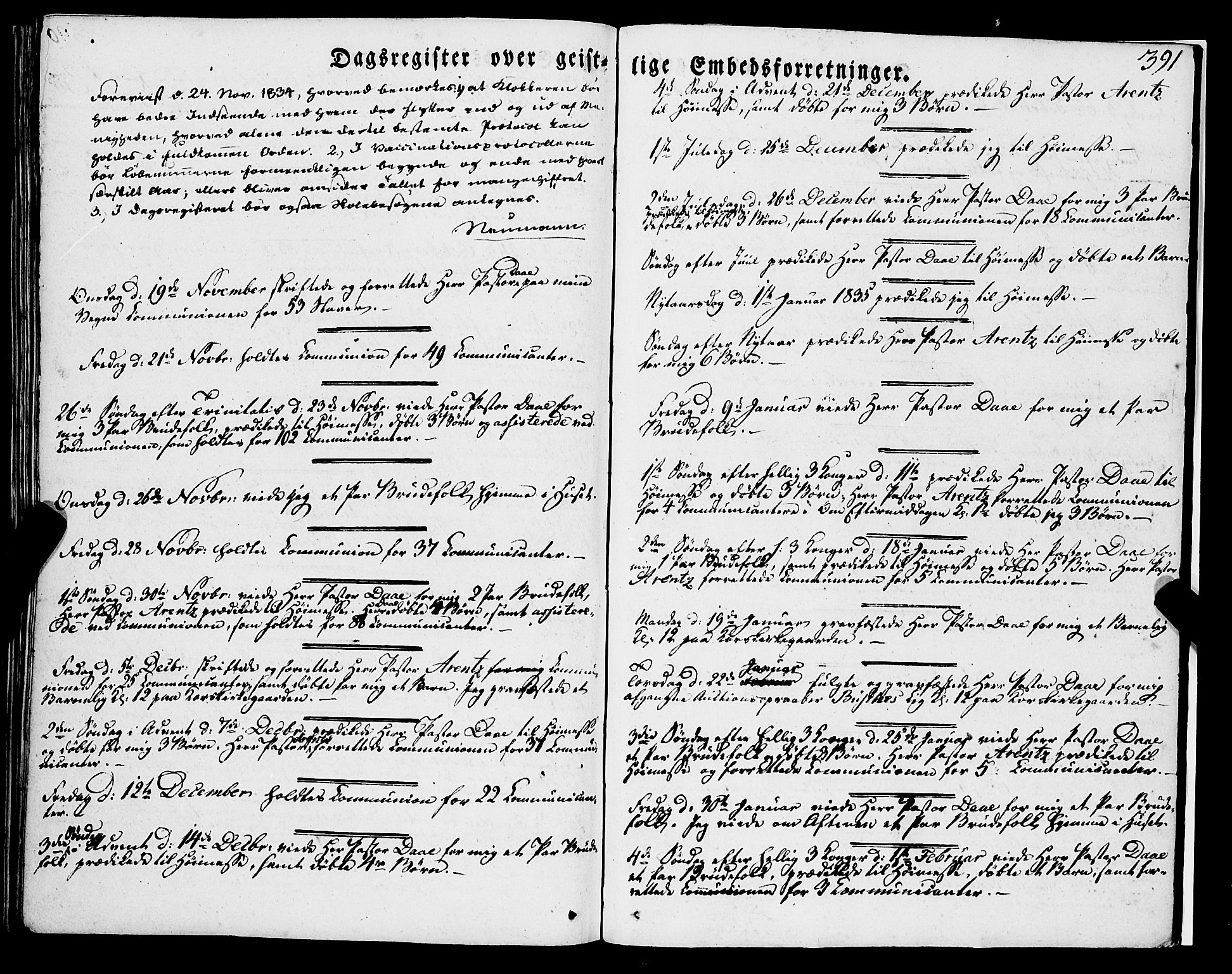 Korskirken sokneprestembete, AV/SAB-A-76101/H/Haa/L0050: Parish register (official) no. F 1, 1821-1869, p. 391